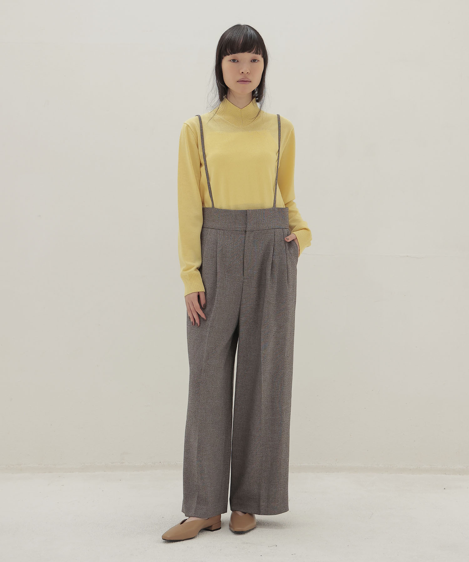 ＜B7＞shoulder wide pants