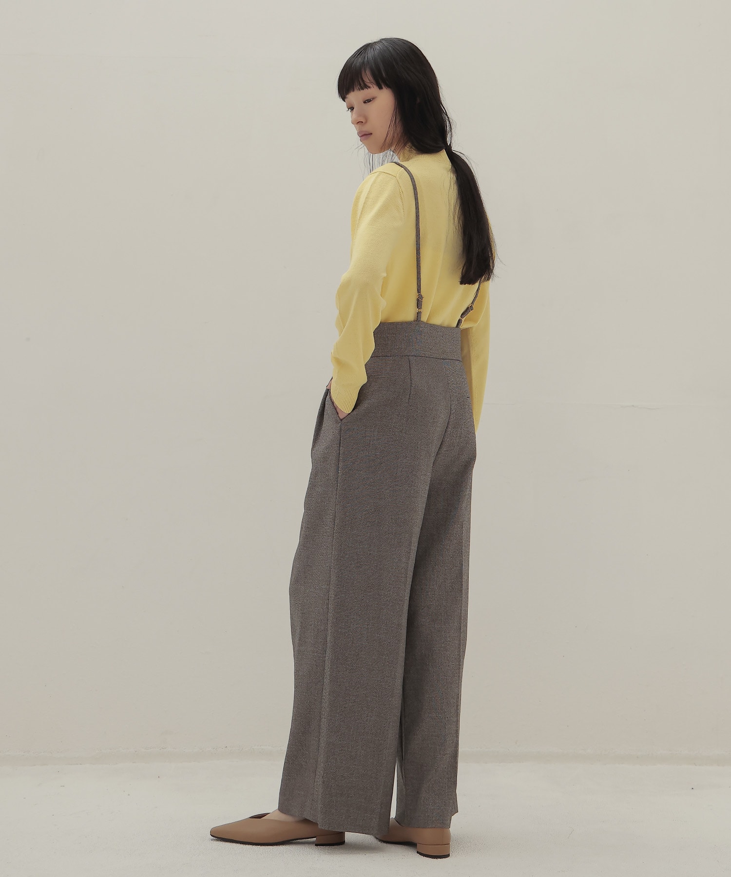 ＜B7＞shoulder wide pants