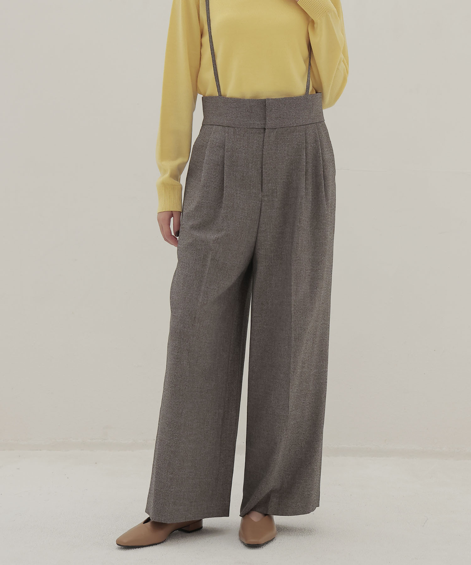 ＜B7＞shoulder wide pants