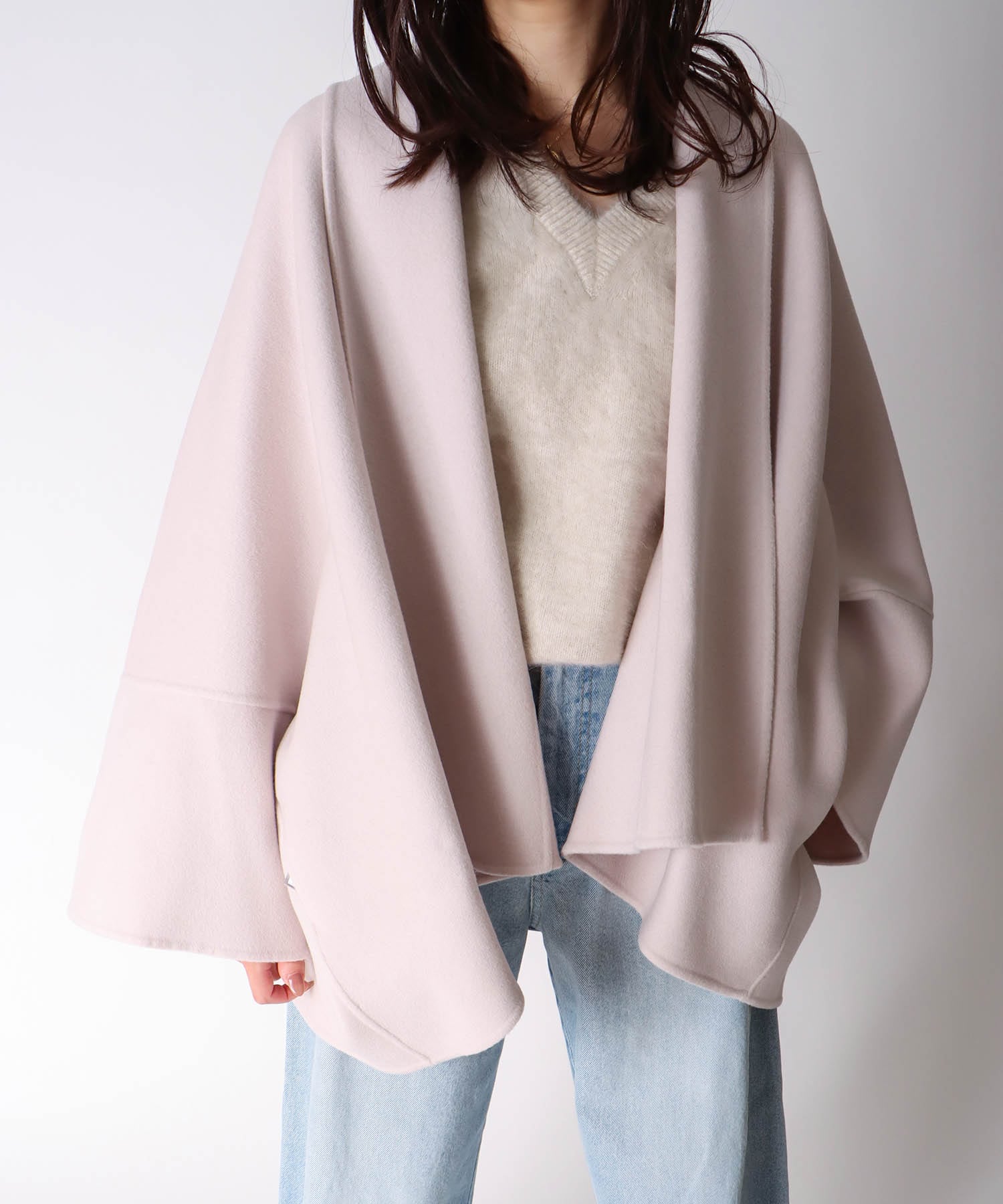 ＜B7＞river short shawl coat