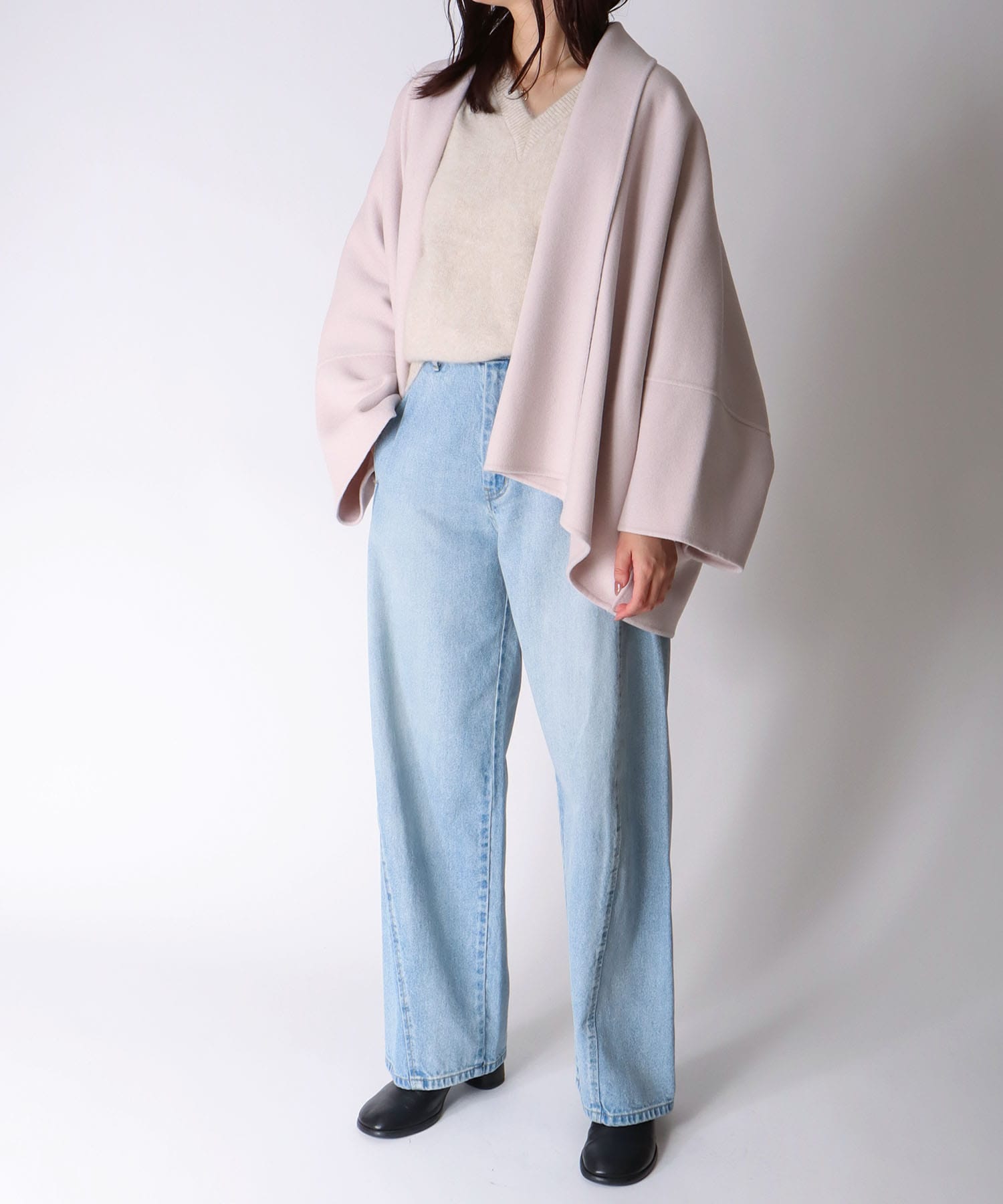 ＜B7＞river short shawl coat