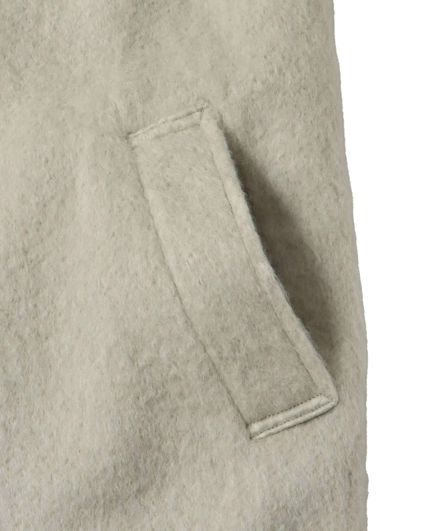 ＜B7＞mohair shaggy shawl collar coat