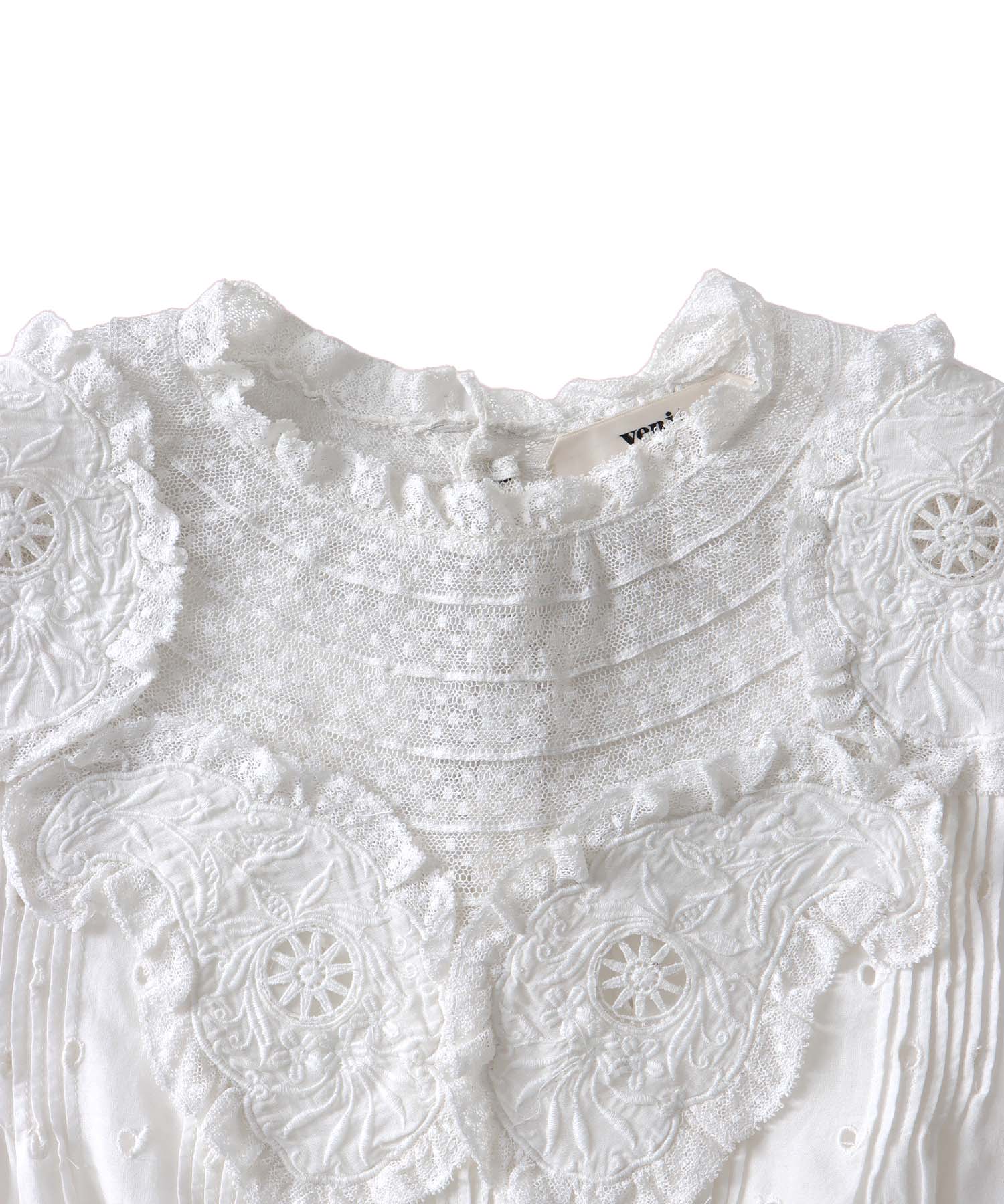 ＜VENIT＞COTTON RAYON VINTAGE LACE BLOUSE