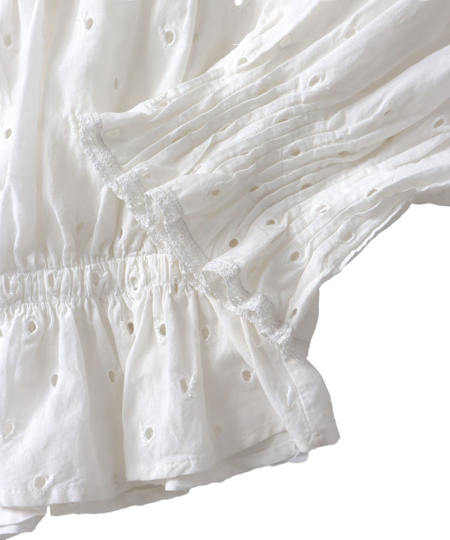 ＜VENIT＞COTTON RAYON VINTAGE LACE BLOUSE