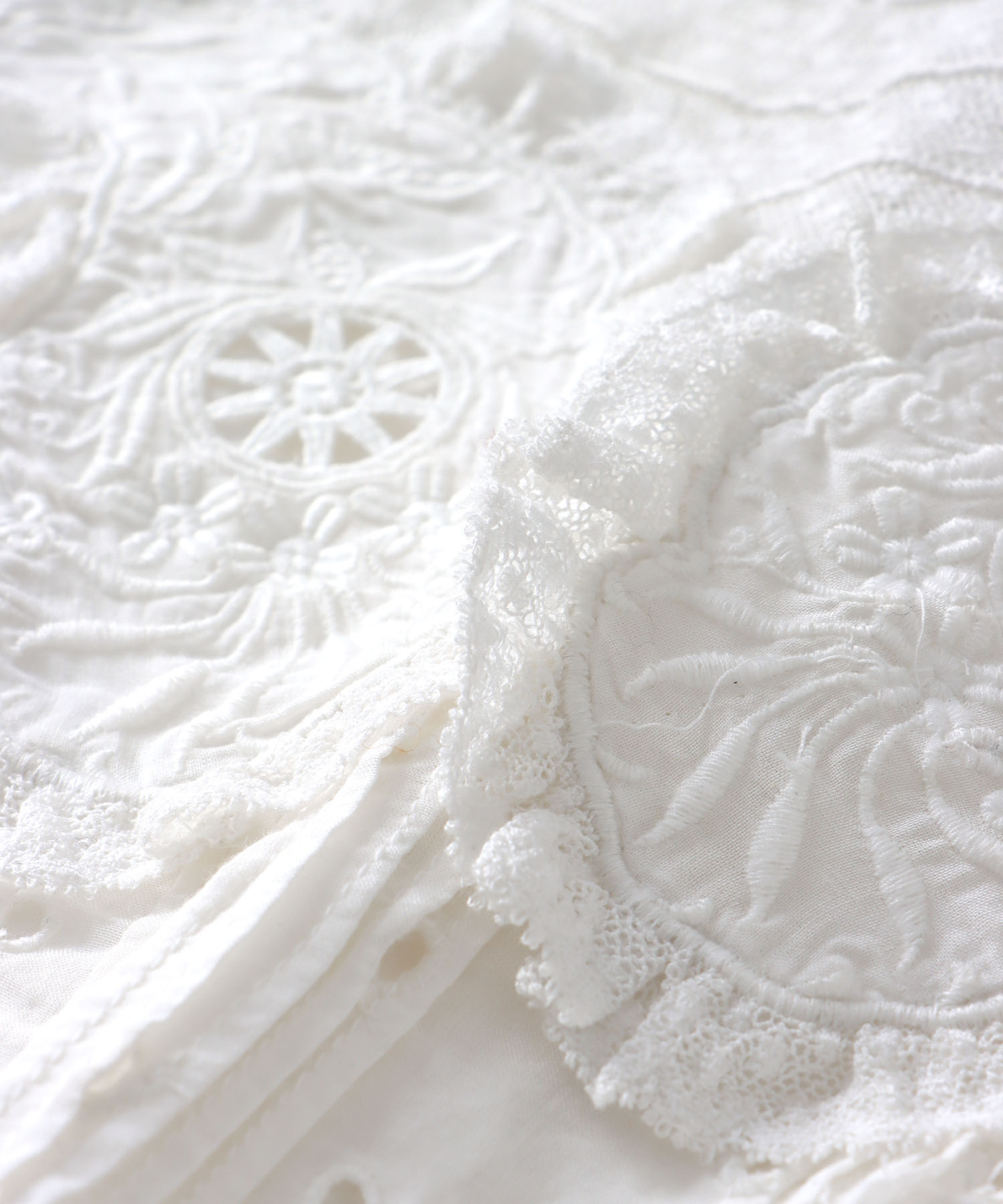 ＜VENIT＞COTTON RAYON VINTAGE LACE BLOUSE