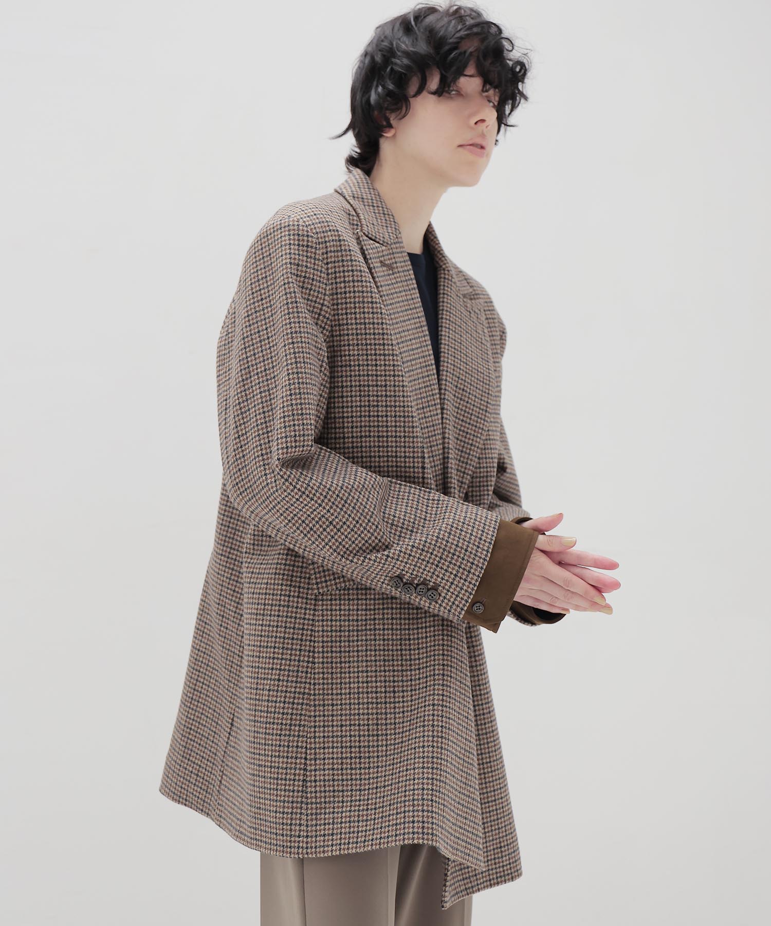 ＜VENIT＞CHECK WIDE JACKET