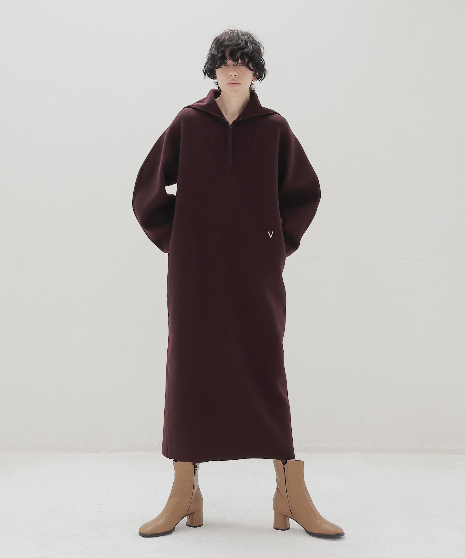 ＜VENIT＞DOUBLE FACE KNIT DRESS