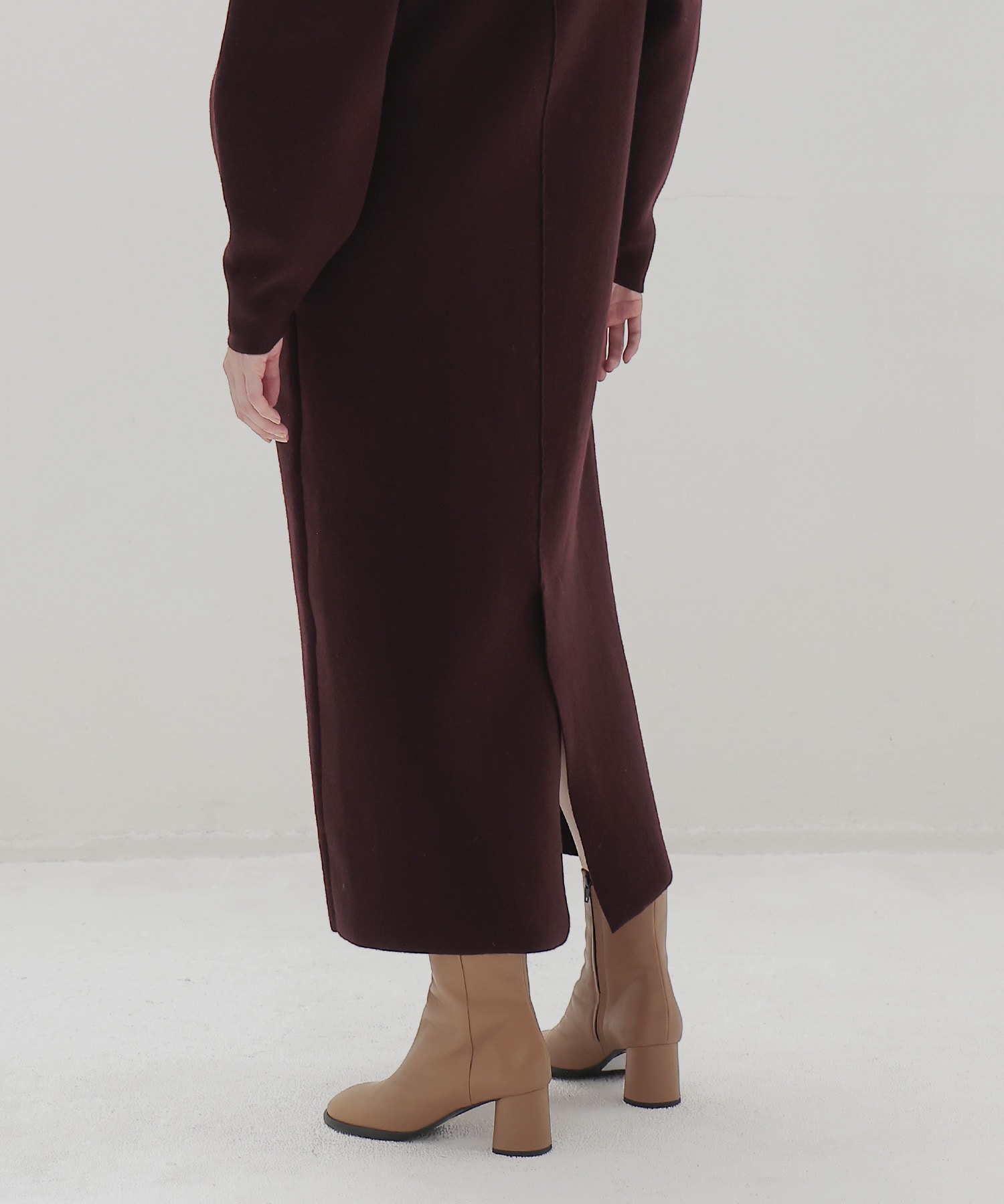 ＜VENIT＞DOUBLE FACE KNIT DRESS