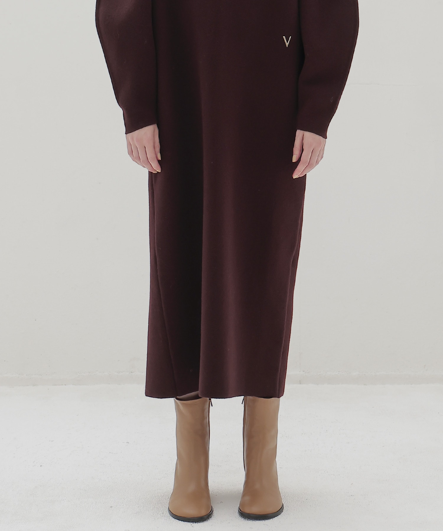 ＜VENIT＞DOUBLE FACE KNIT DRESS