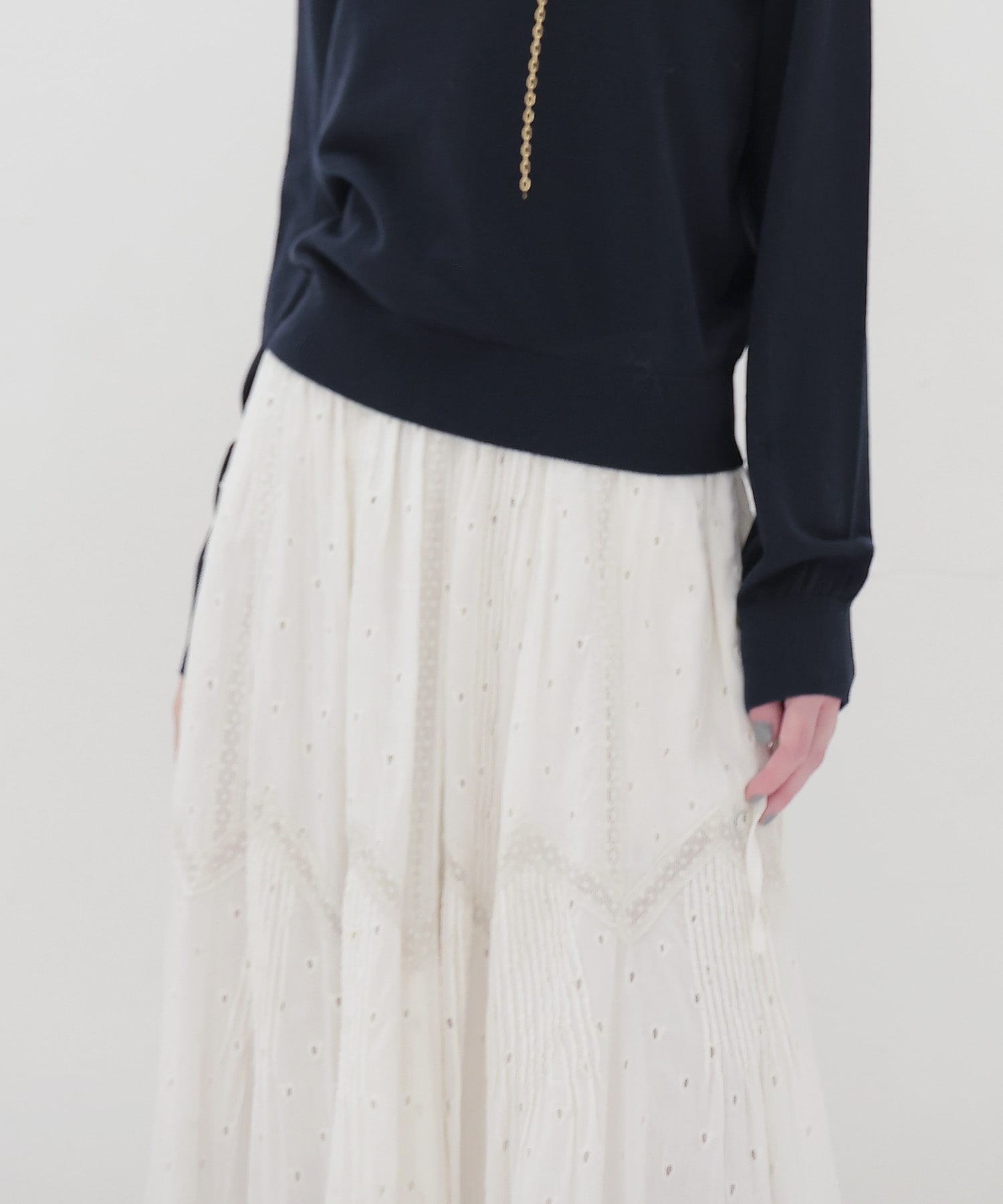 ＜VENIT＞COTTON RAYON VINTAGE LACE SKIRT