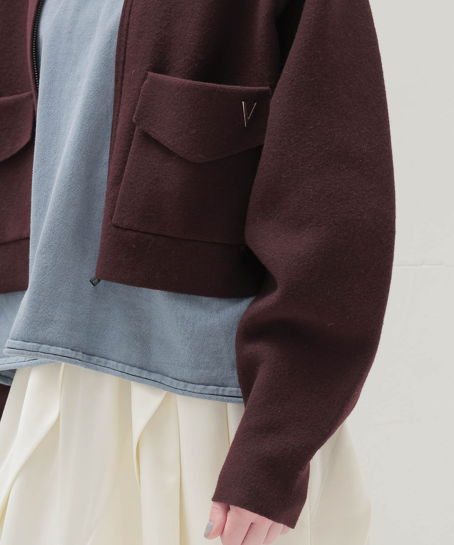 ＜VENIT＞DOUBLE FACE KNIT CARDIGAN