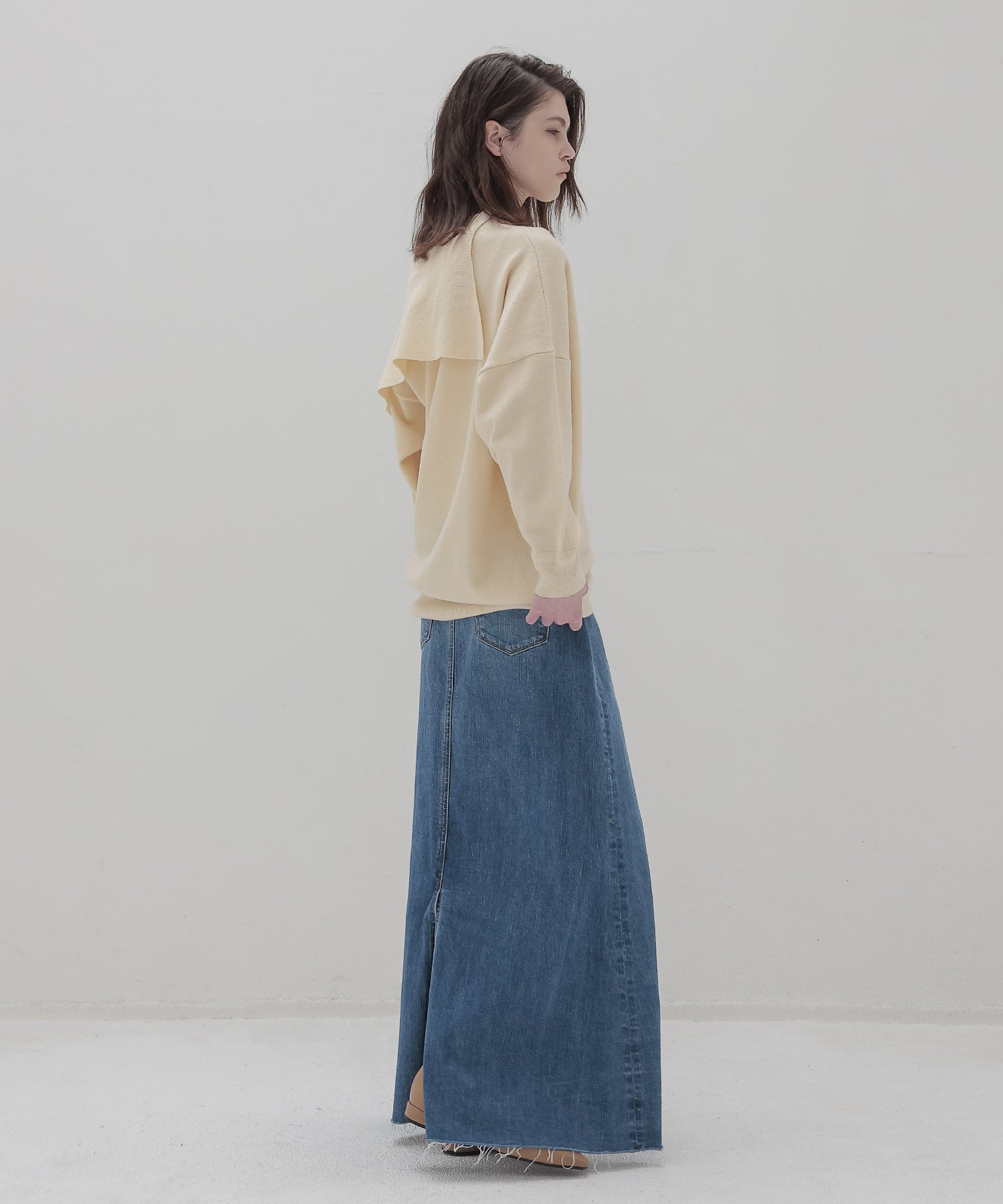 ＜VENIT＞ASYMMETRY KNIT PULLOVER