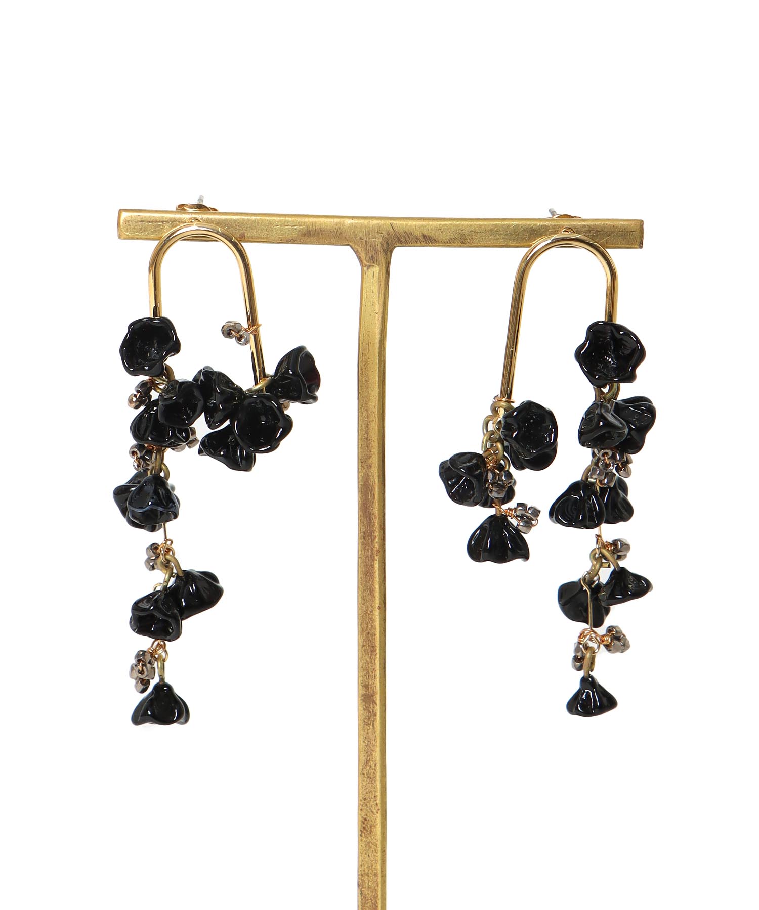 ＜monshiro＞Hollyhock bouquet earring
