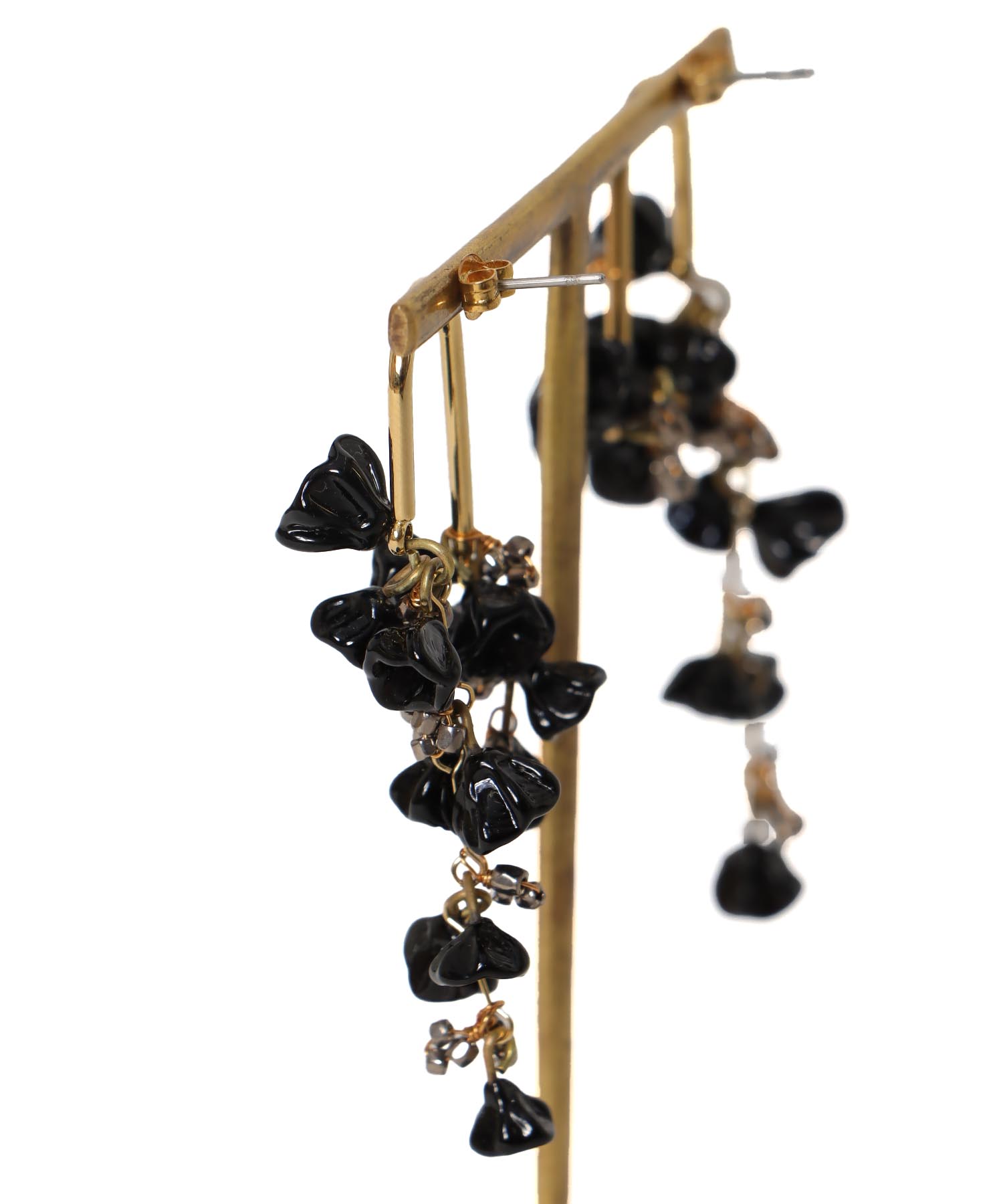 ＜monshiro＞Hollyhock bouquet earring