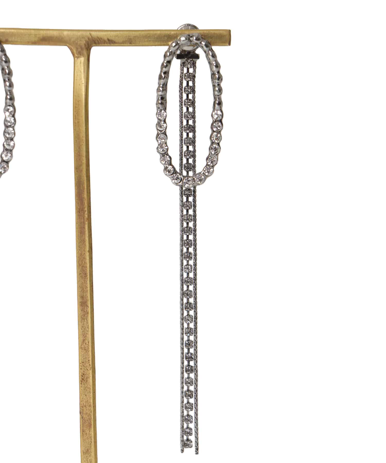 ＜ADER.bijoux＞CUTSTEEL sparkle fringe pierce