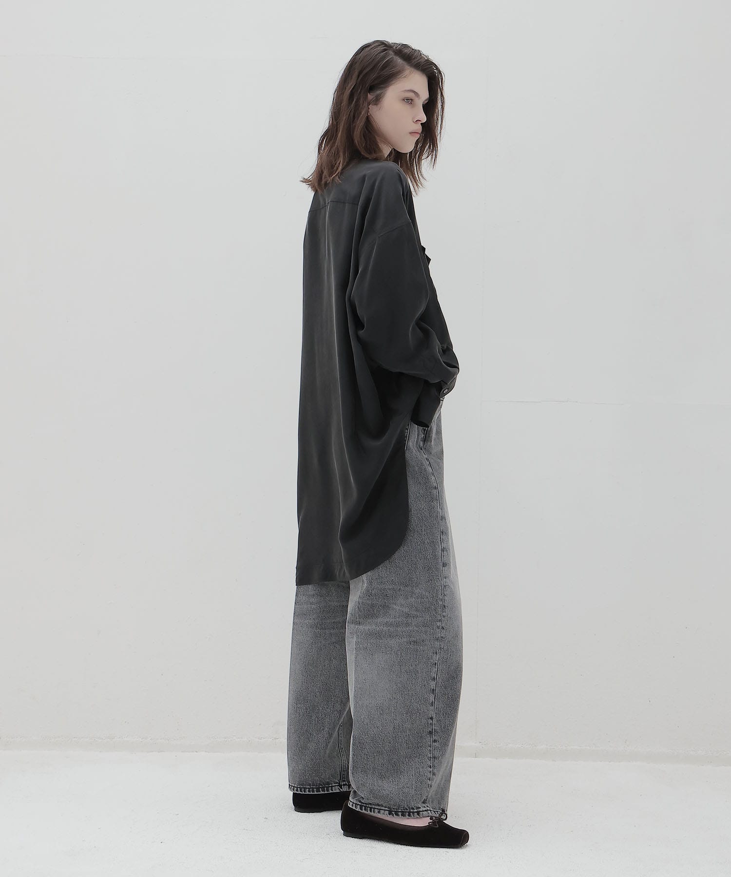 ＜HAIKURE＞BETHANY FLANEL GREY ASIAN FIT