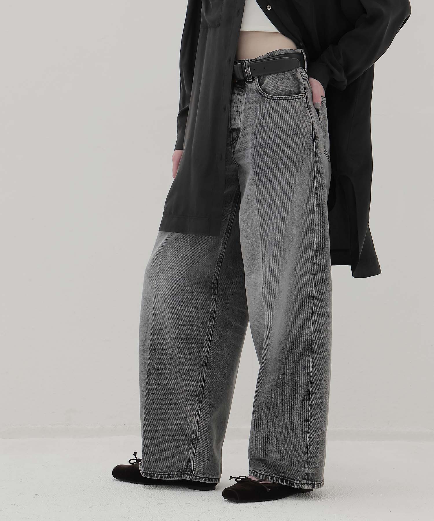 ＜HAIKURE＞BETHANY FLANEL GREY ASIAN FIT