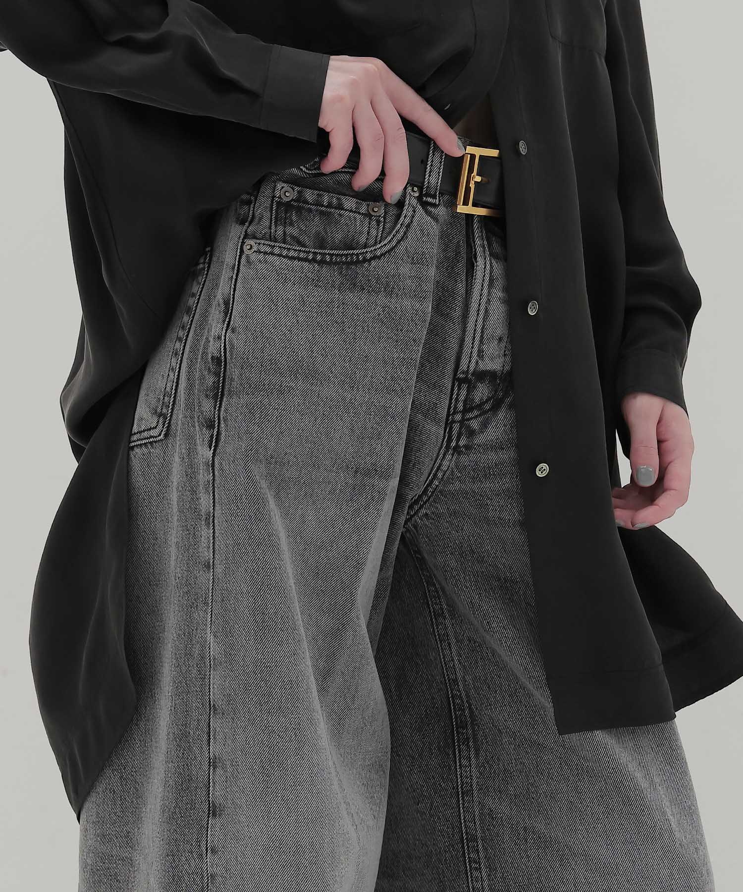 ＜HAIKURE＞BETHANY FLANEL GREY ASIAN FIT