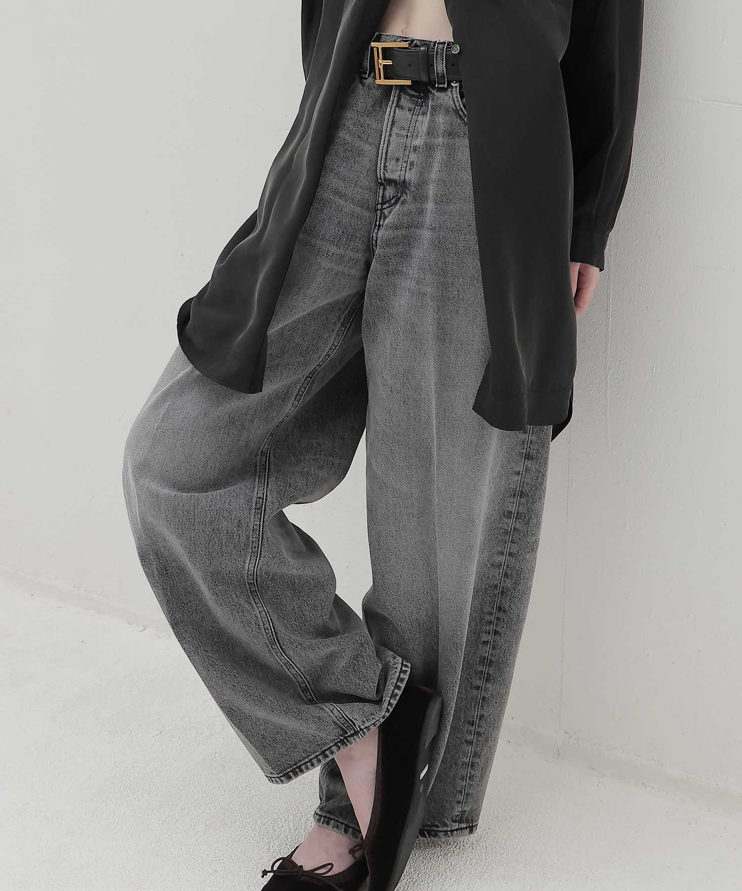 ＜HAIKURE＞BETHANY FLANEL GREY ASIAN FIT