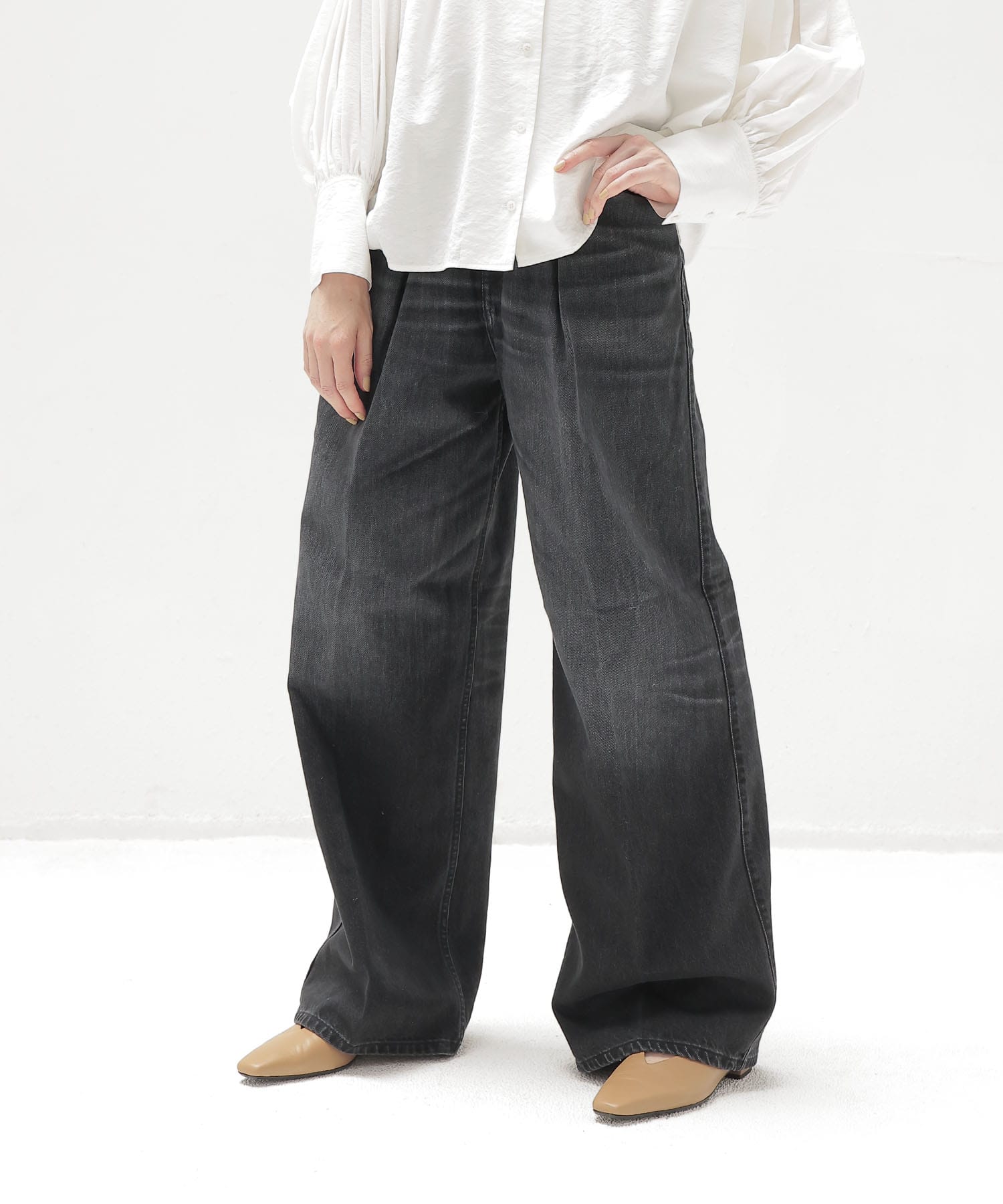 ＜HAIKURE＞CANDY BLACK TENCEL  ASIAN FIT