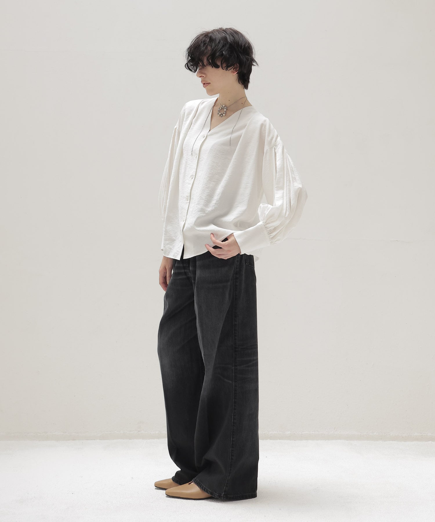 ＜HAIKURE＞CANDY BLACK TENCEL  ASIAN FIT