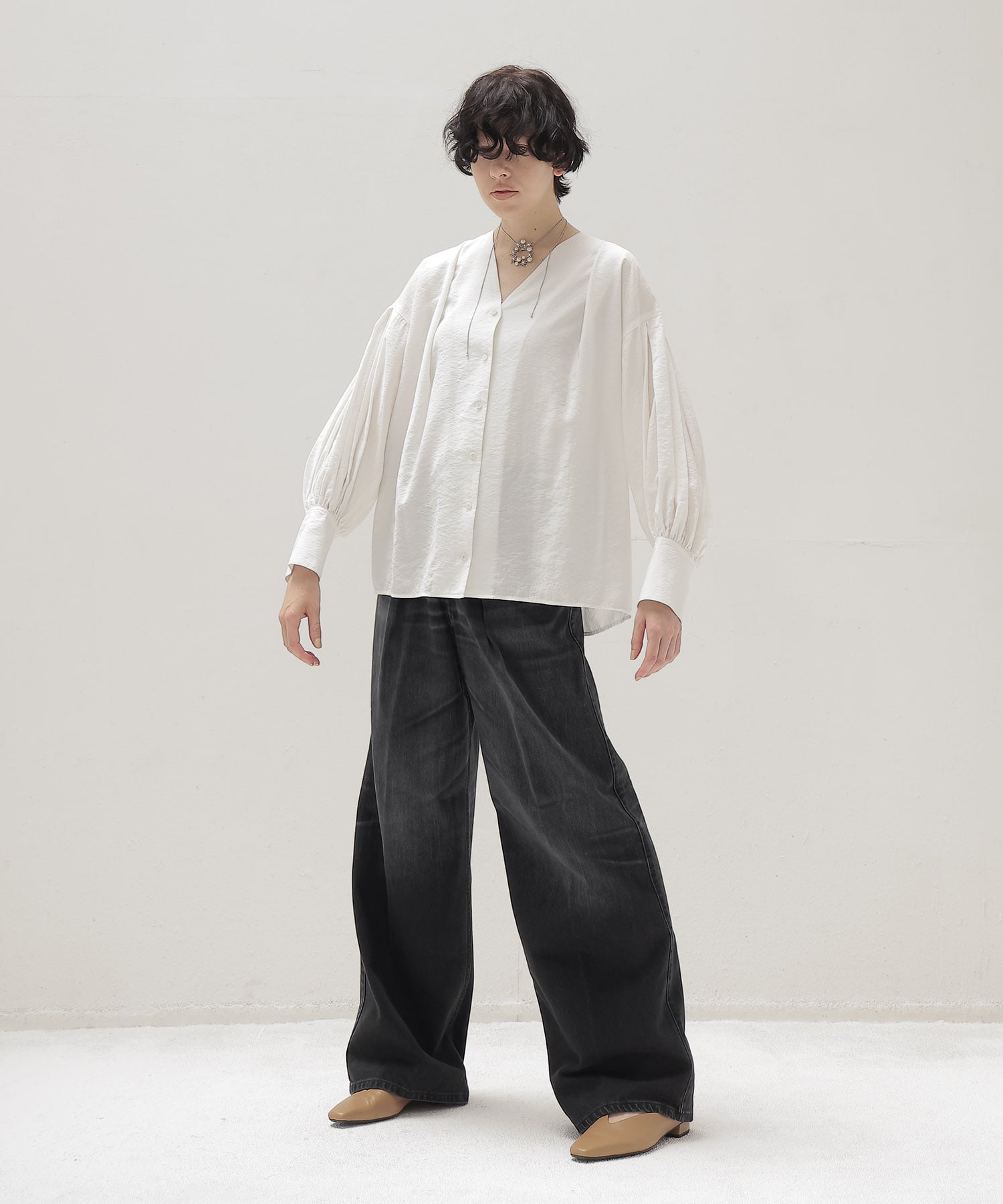 ＜HAIKURE＞CANDY BLACK TENCEL  ASIAN FIT