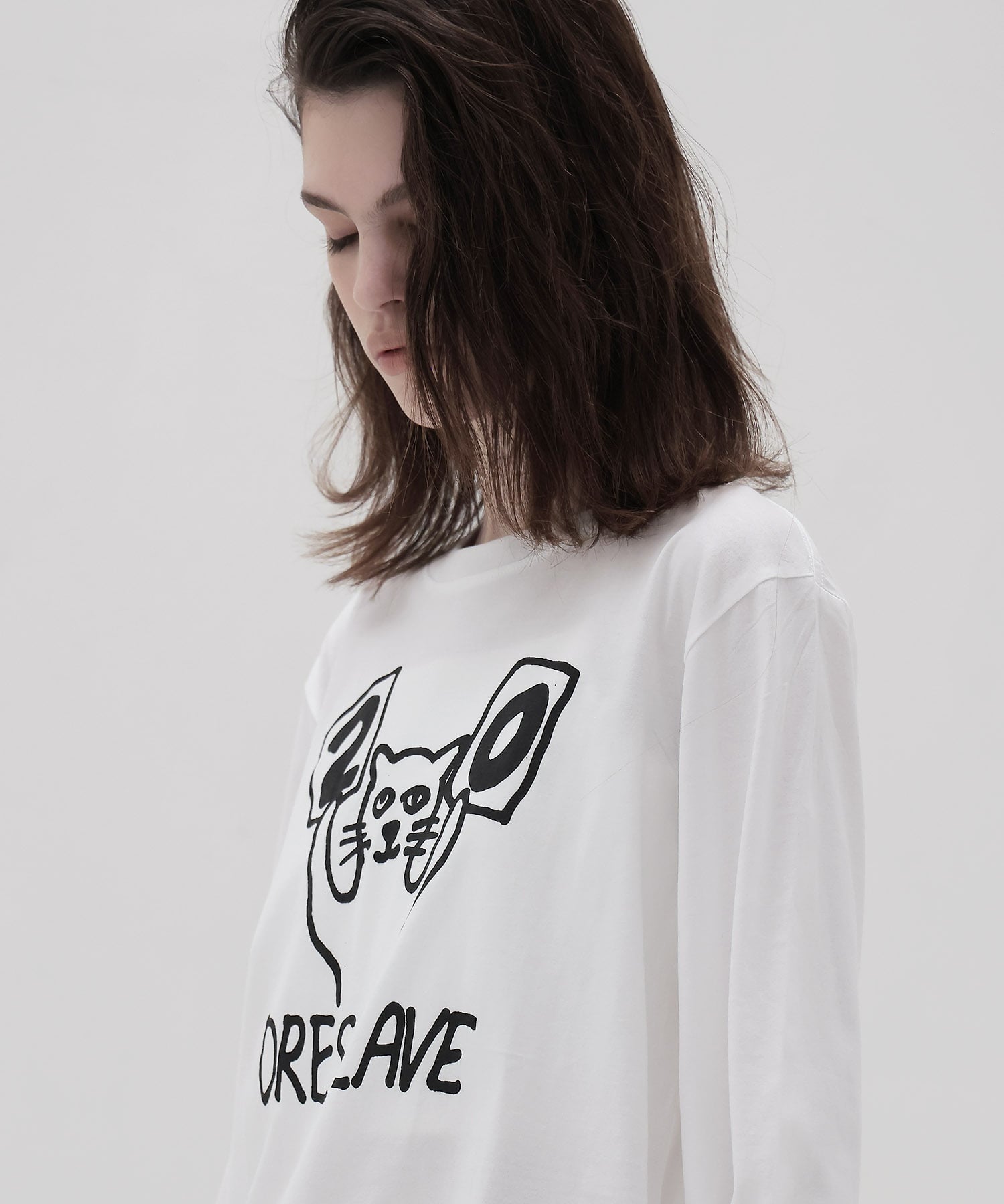 ＜BLACK SCORE × DRESSLAVE＞20th round cat long tee