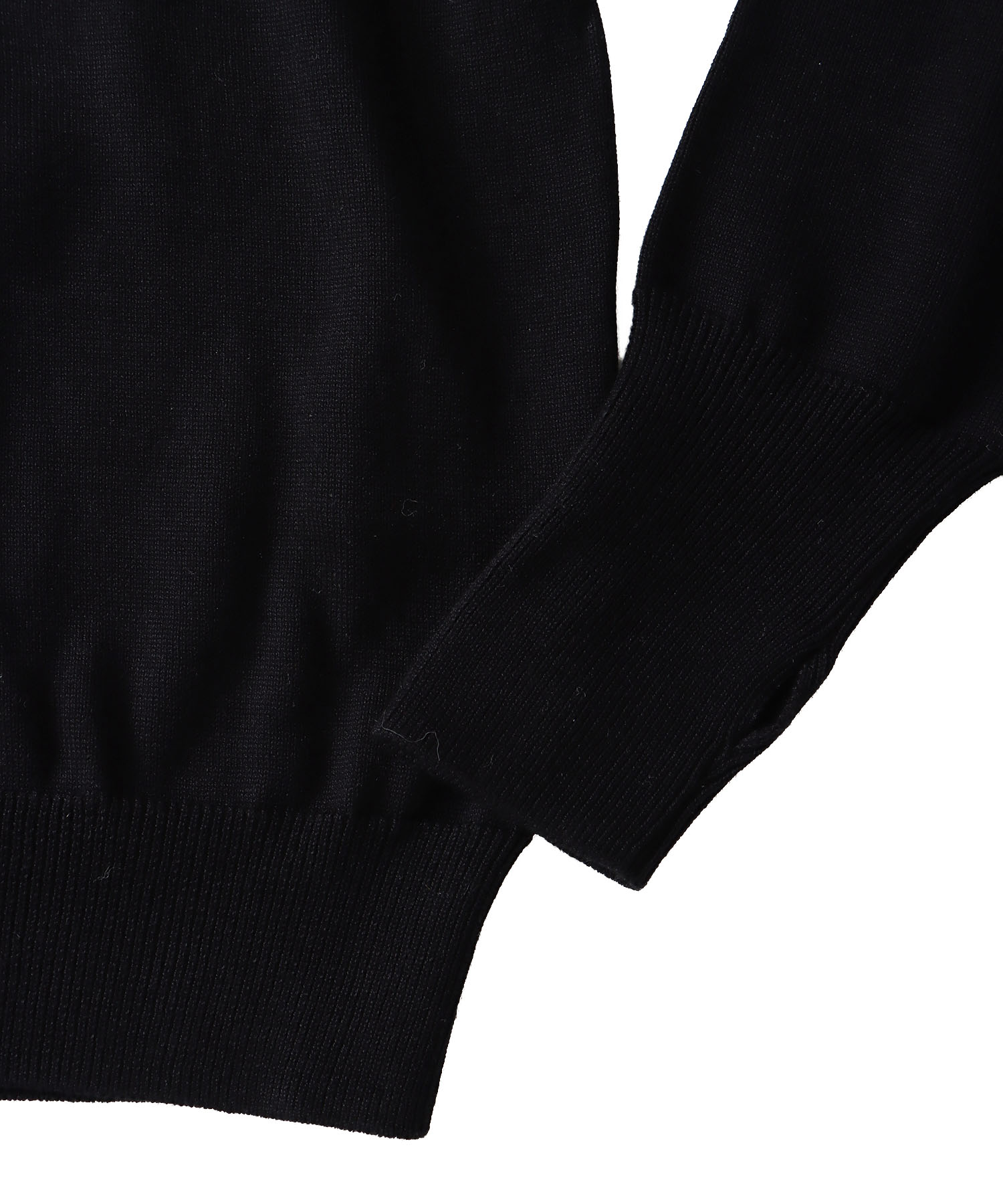 ＜uca＞back intarsist slit plain stitch crew pullover