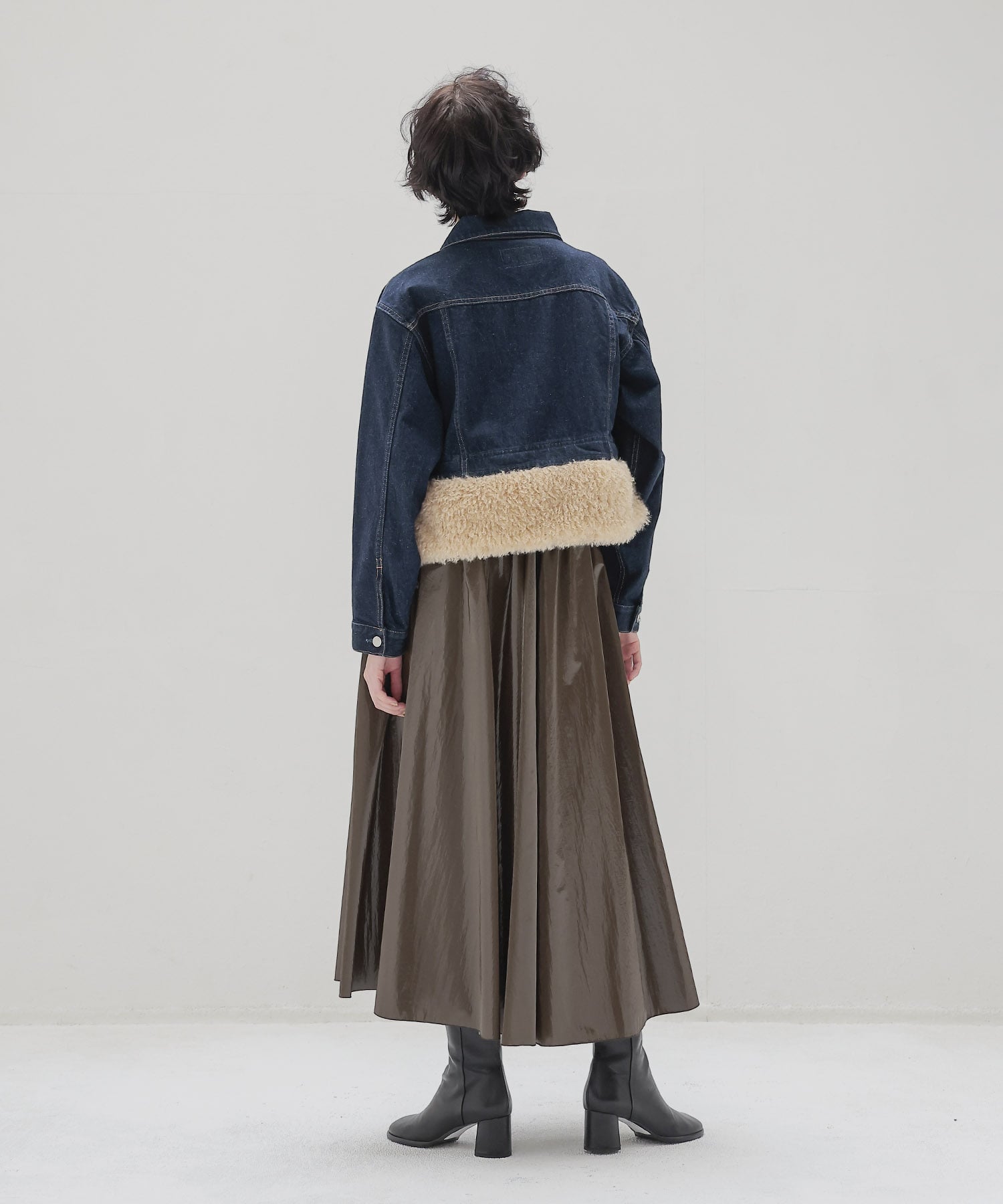 ＜STUMBLY＞Fur Trim Combination Denim JK