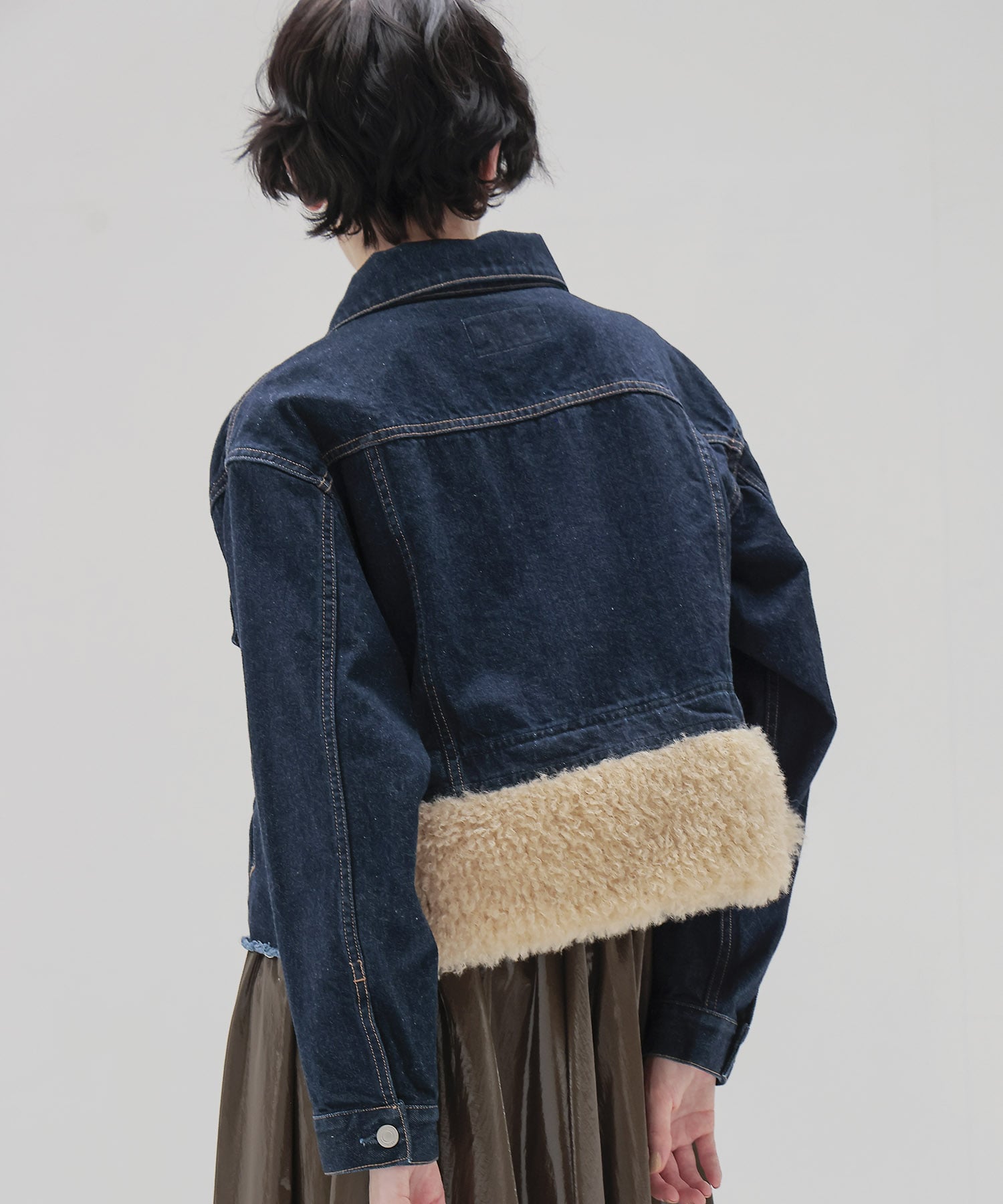 ＜STUMBLY＞Fur Trim Combination Denim JK