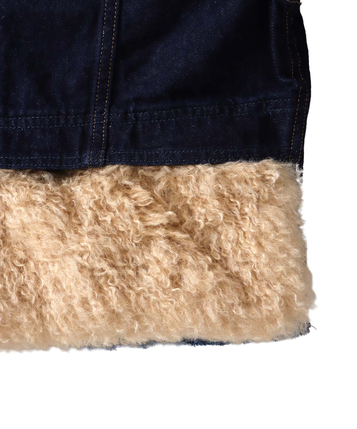 ＜STUMBLY＞Fur Trim Combination Denim JK
