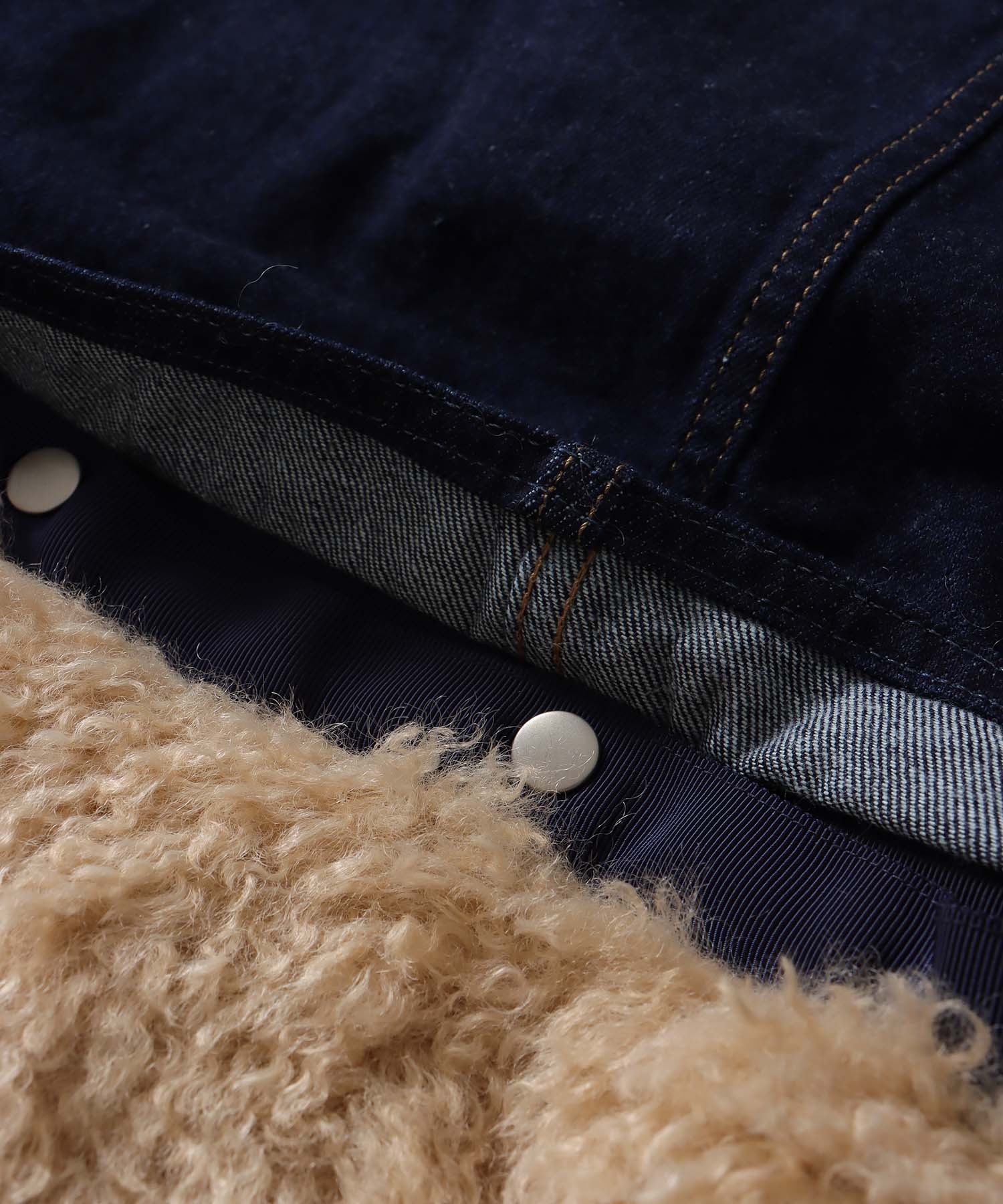 ＜STUMBLY＞Fur Trim Combination Denim JK