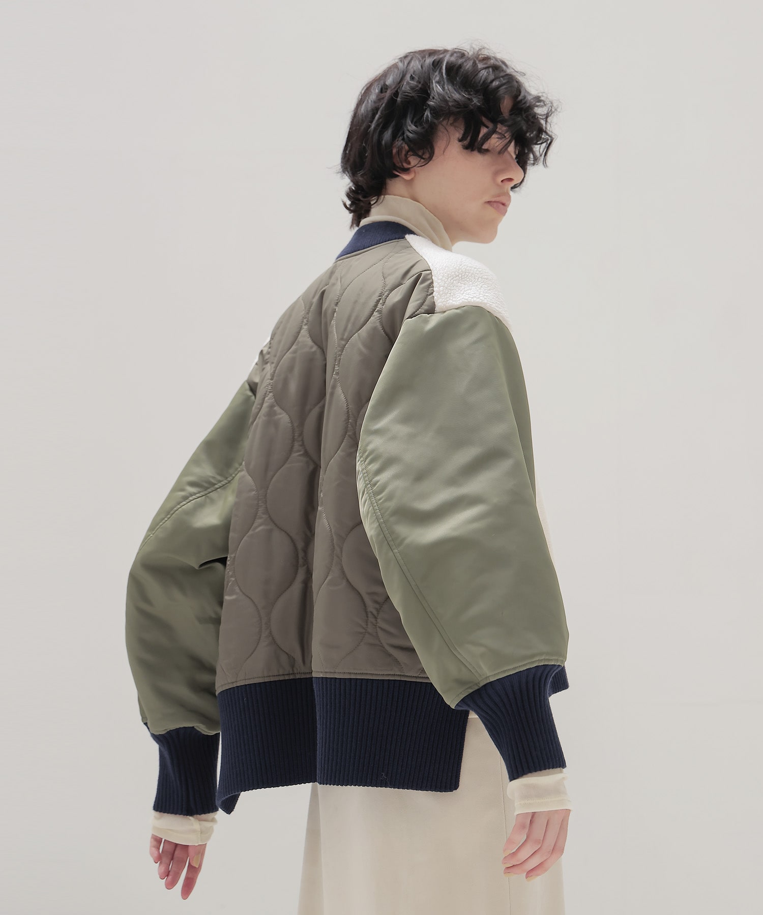 ＜STUMBLY＞Boa/Quilted MA-1 Combination JK