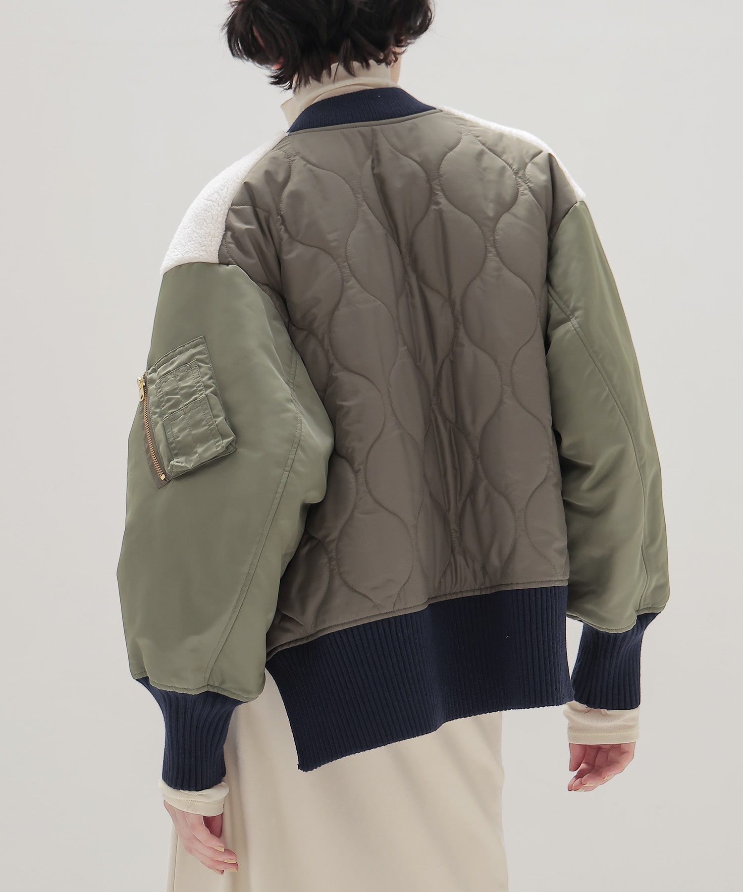 ＜STUMBLY＞Boa/Quilted MA-1 Combination JK