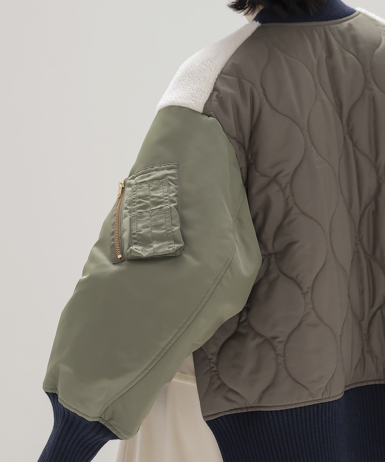 ＜STUMBLY＞Boa/Quilted MA-1 Combination JK