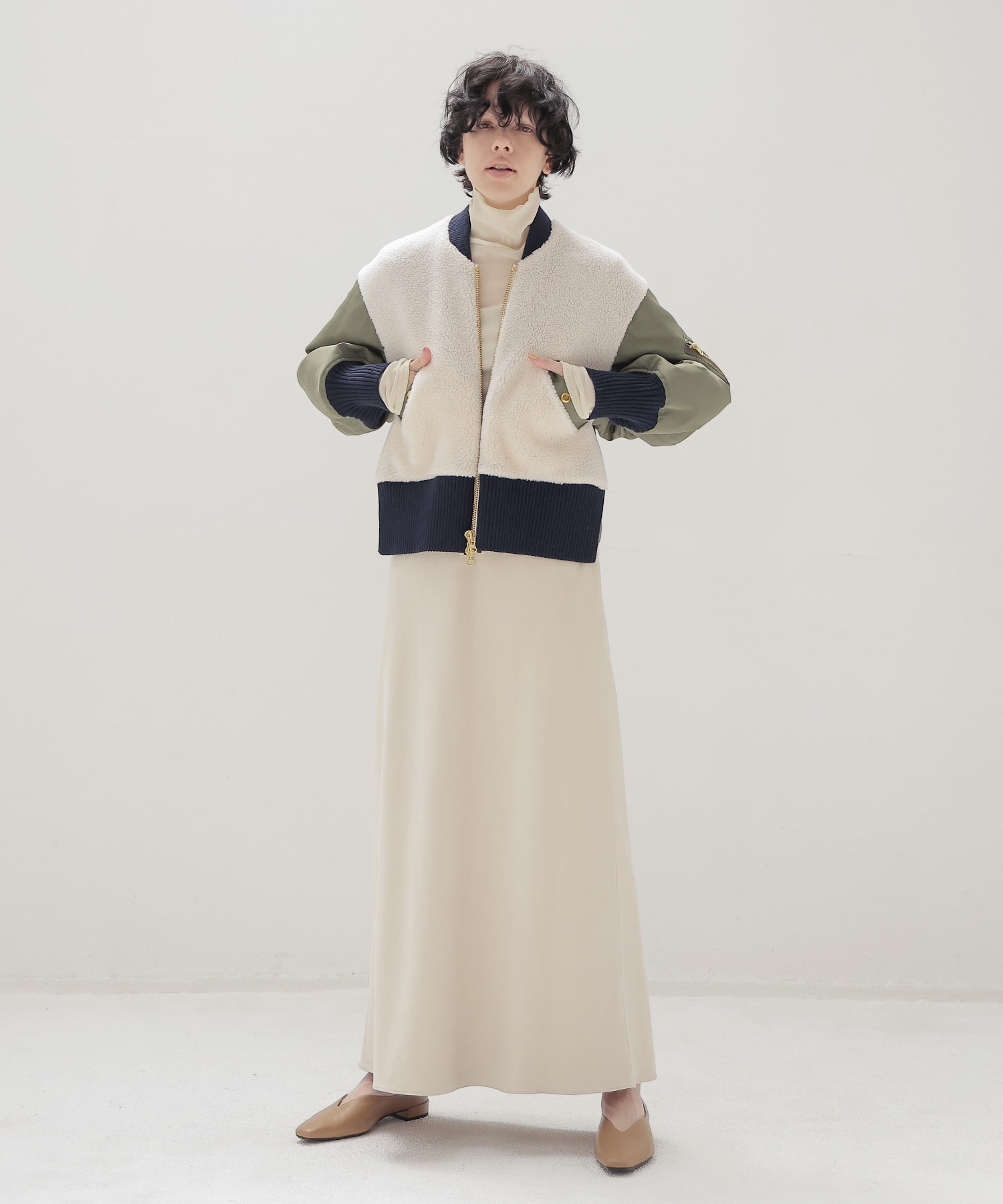＜STUMBLY＞Boa/Quilted MA-1 Combination JK