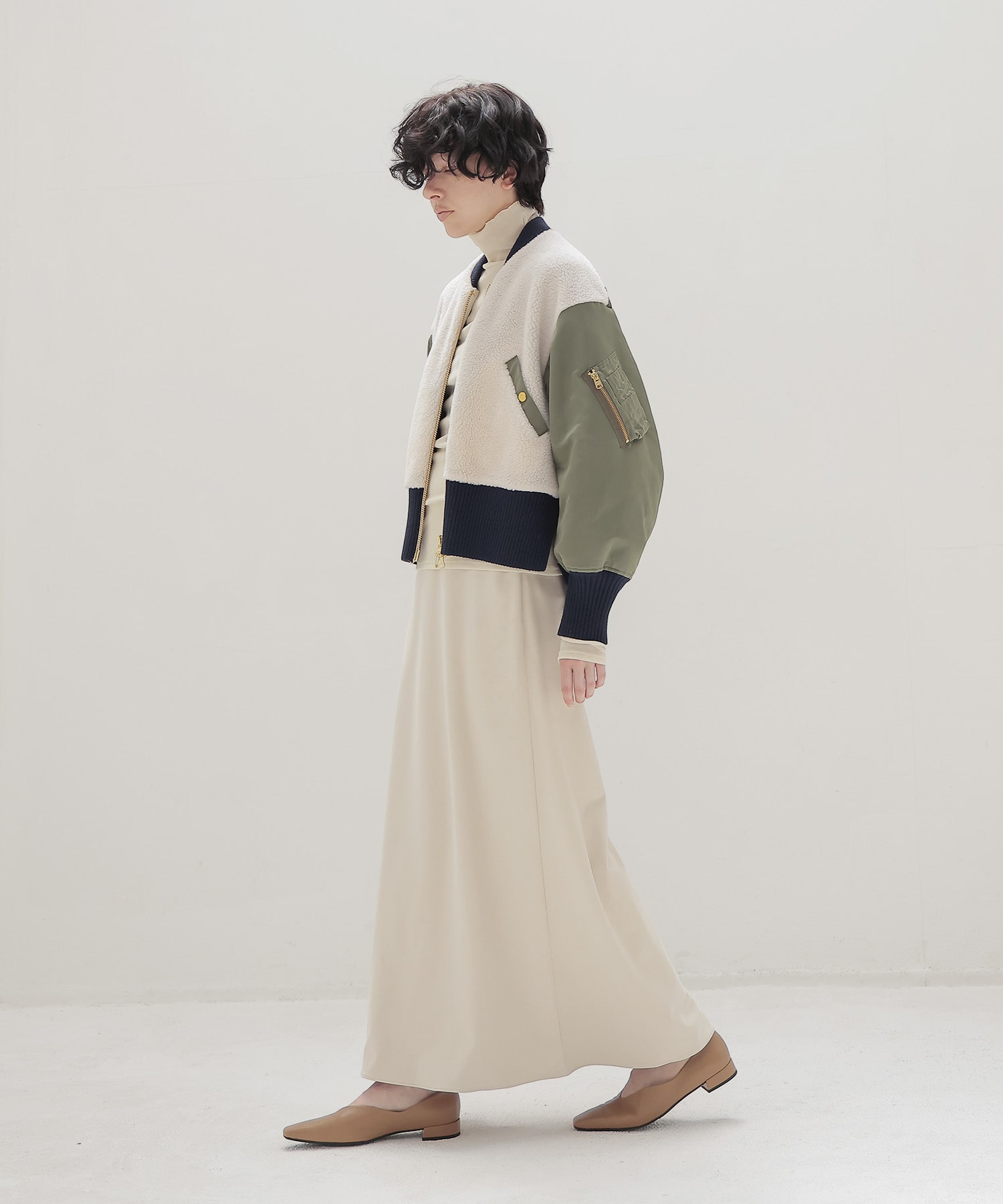 ＜STUMBLY＞Boa/Quilted MA-1 Combination JK
