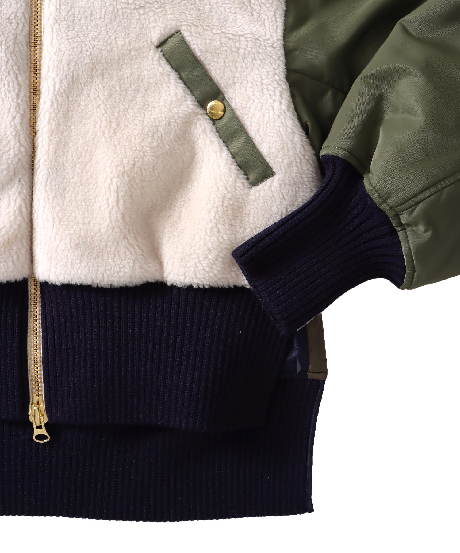 ＜STUMBLY＞Boa/Quilted MA-1 Combination JK