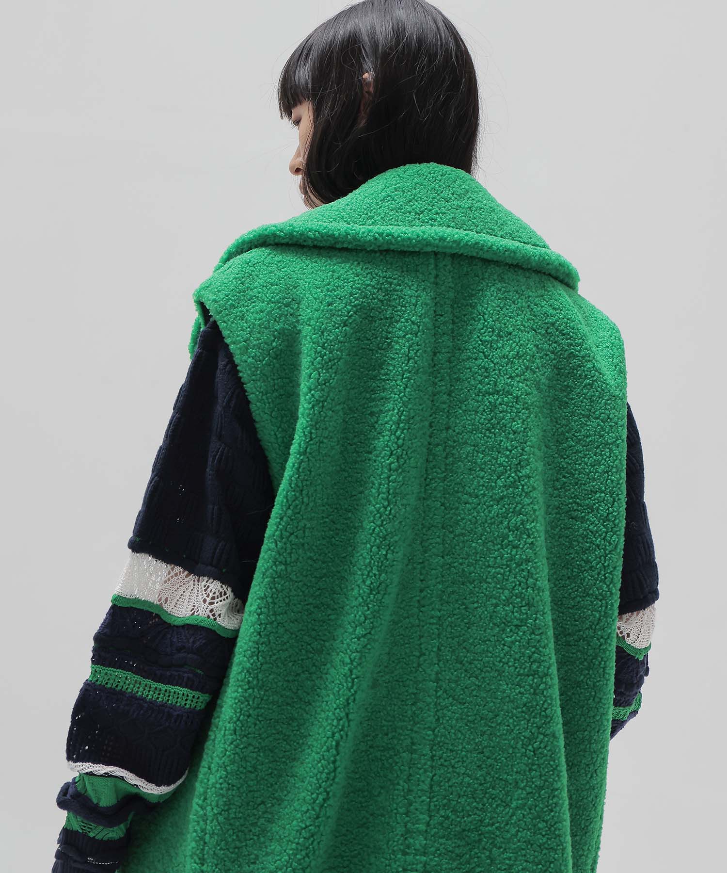 ＜STUMBLY＞New Silhouette Boa Gilet