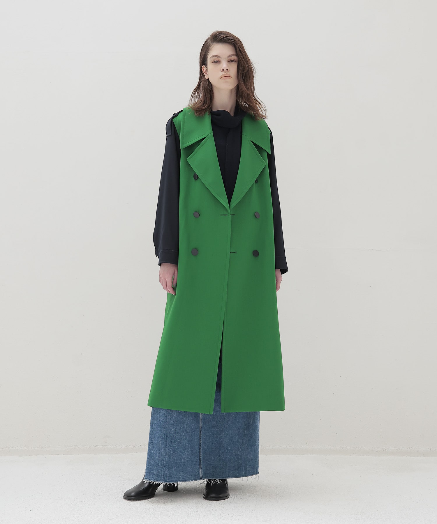 ＜STUMBLY × DRESSLAVE＞Color Blocking Officer Trench Coat