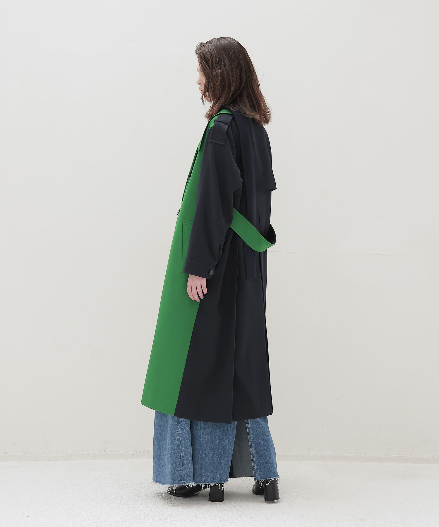 ＜STUMBLY × DRESSLAVE＞Color Blocking Officer Trench Coat