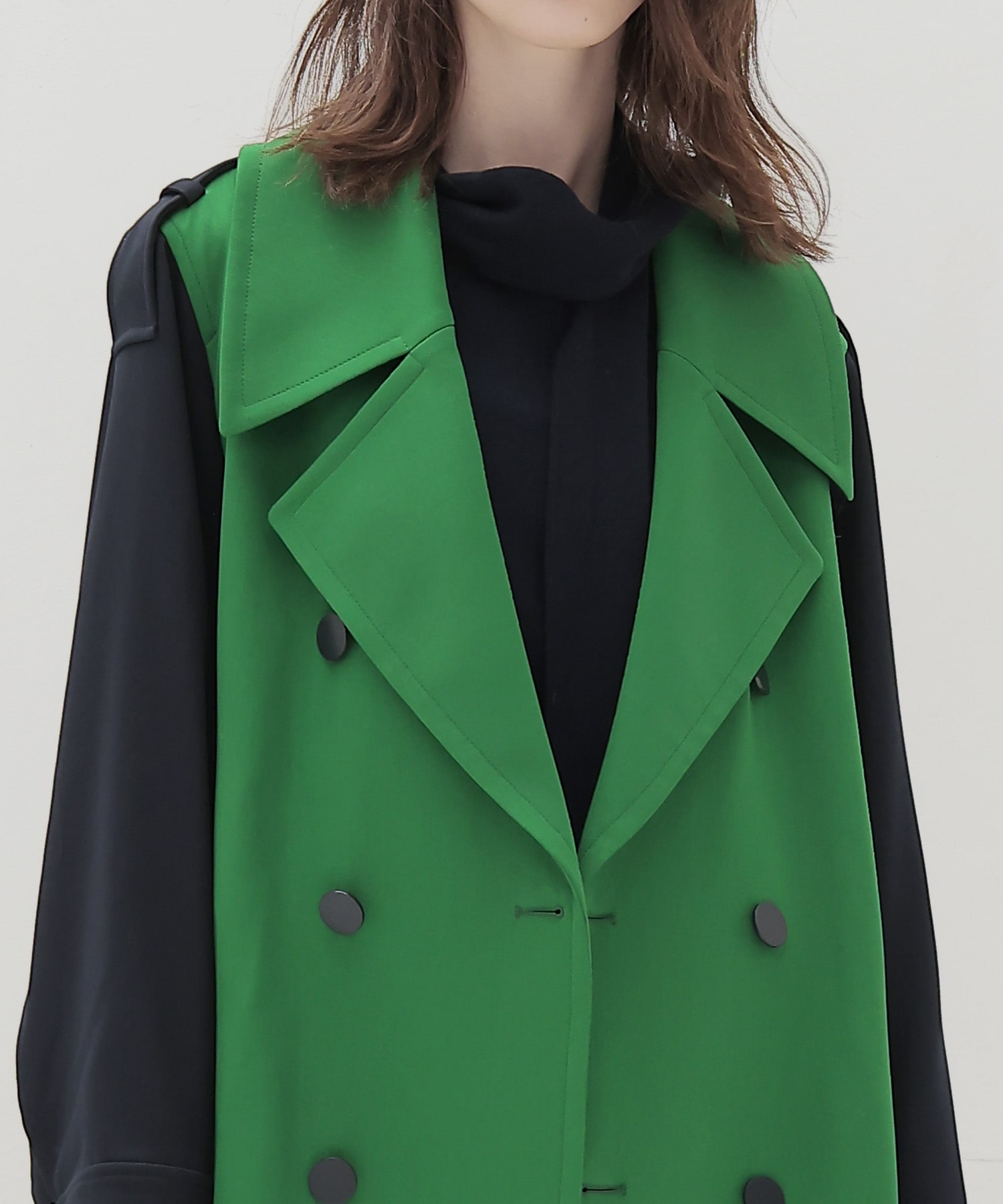 ＜STUMBLY × DRESSLAVE＞Color Blocking Officer Trench Coat