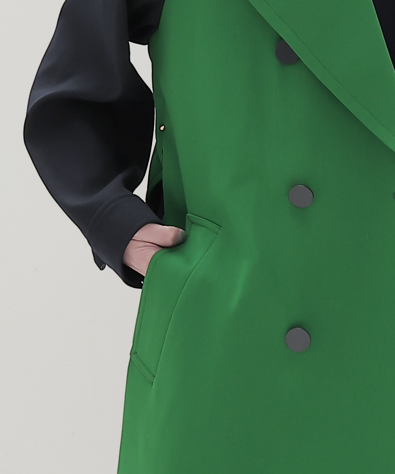 ＜STUMBLY × DRESSLAVE＞Color Blocking Officer Trench Coat