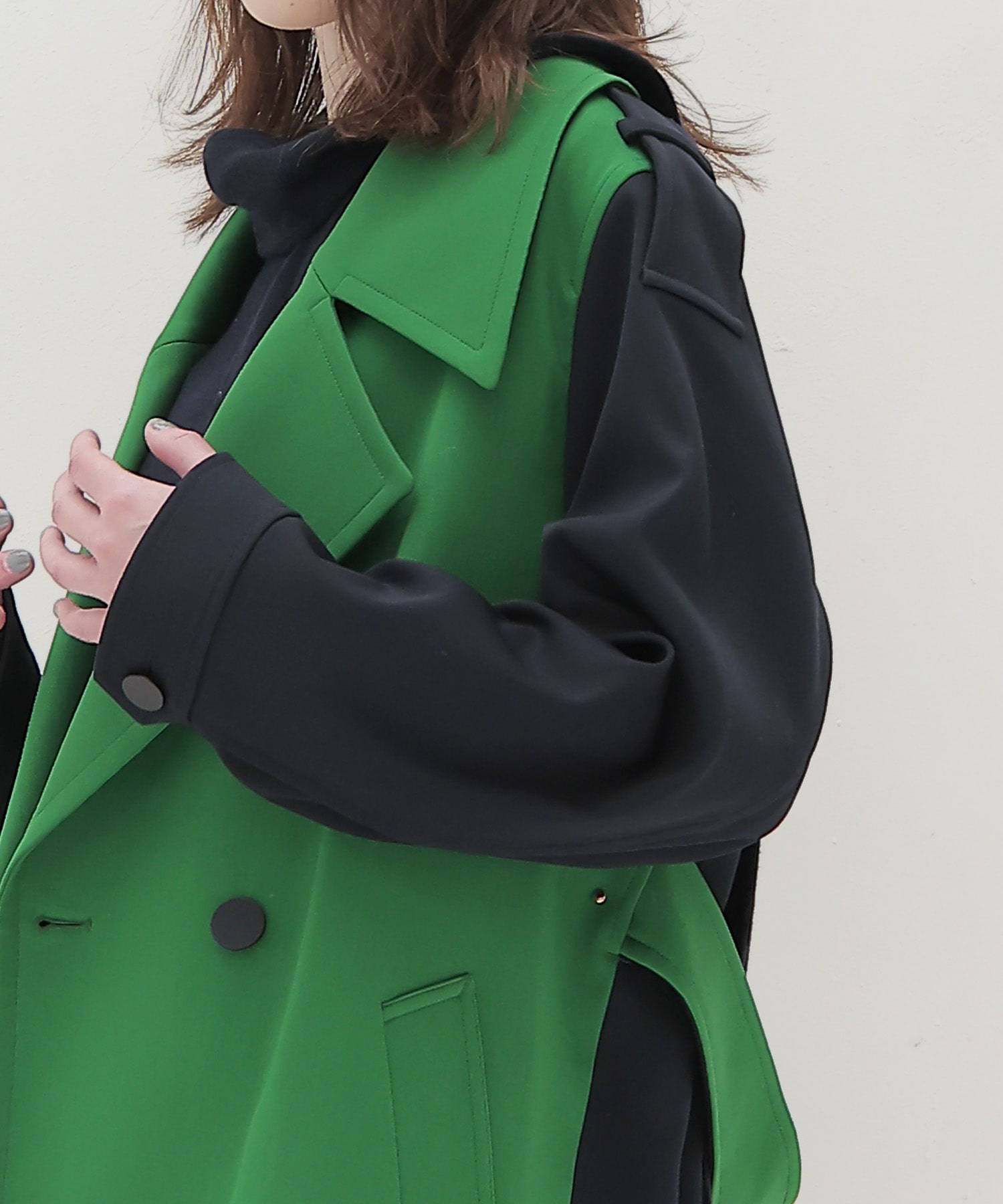 ＜STUMBLY × DRESSLAVE＞Color Blocking Officer Trench Coat