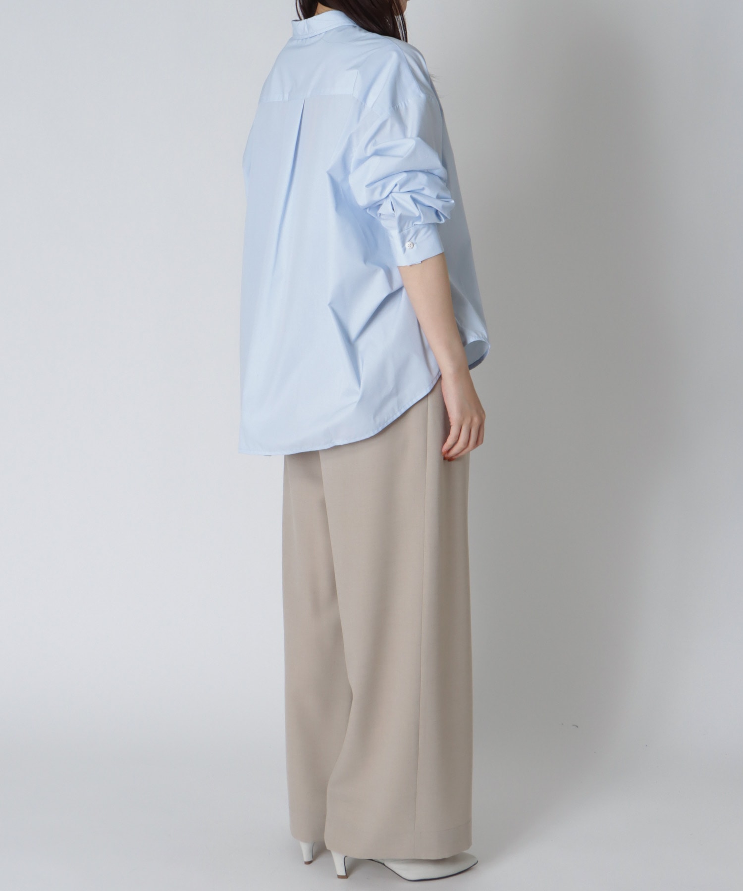 ＜Sugar Rose＞side tuck drape blouse