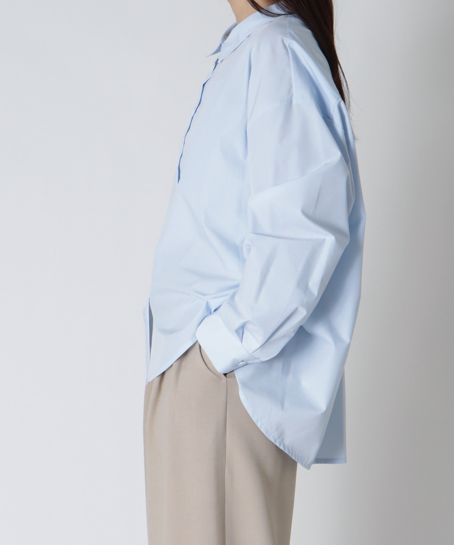 ＜Sugar Rose＞side tuck drape blouse
