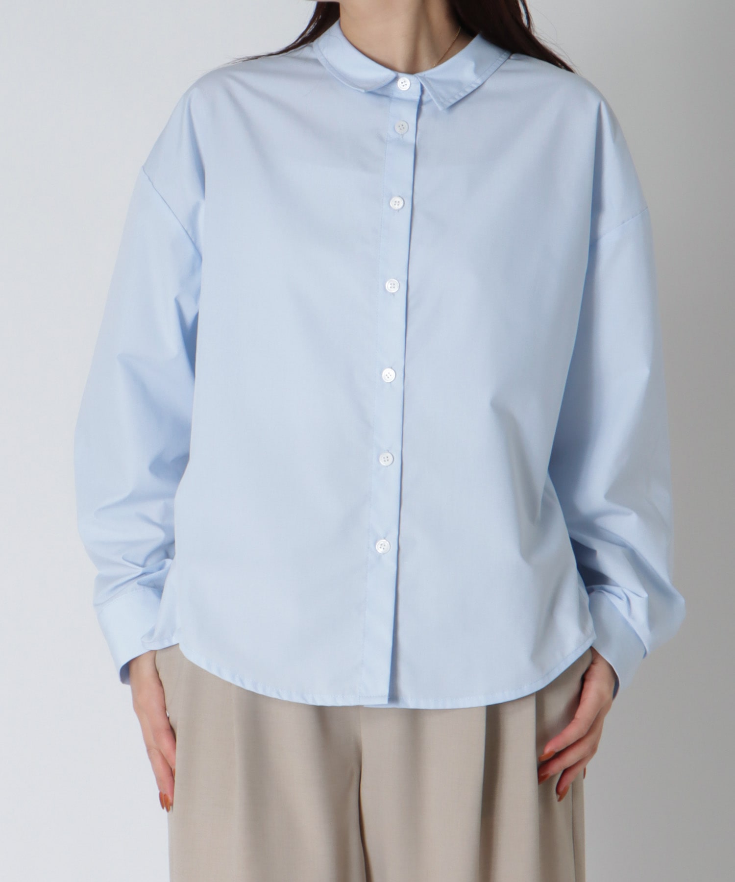 ＜Sugar Rose＞side tuck drape blouse