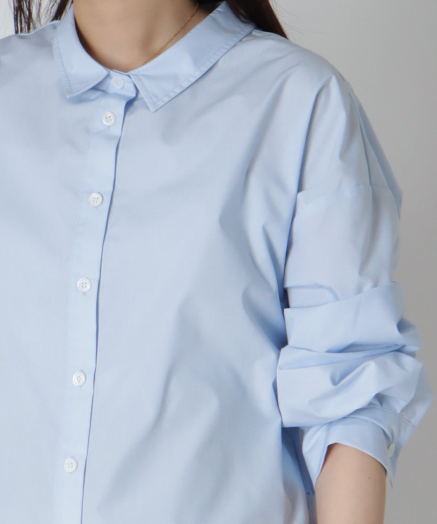 ＜Sugar Rose＞side tuck drape blouse