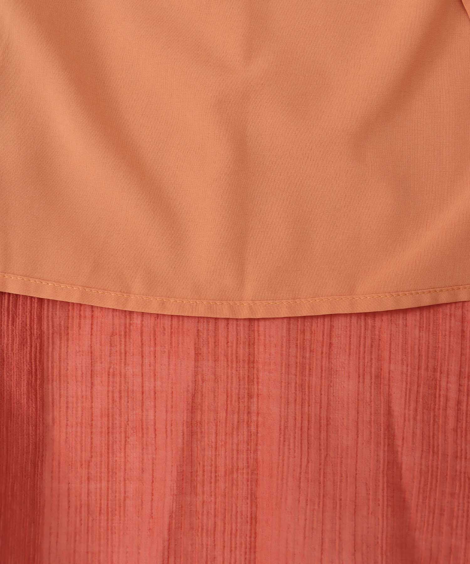 ＜Sugar Rose＞striped crepe flare skirt