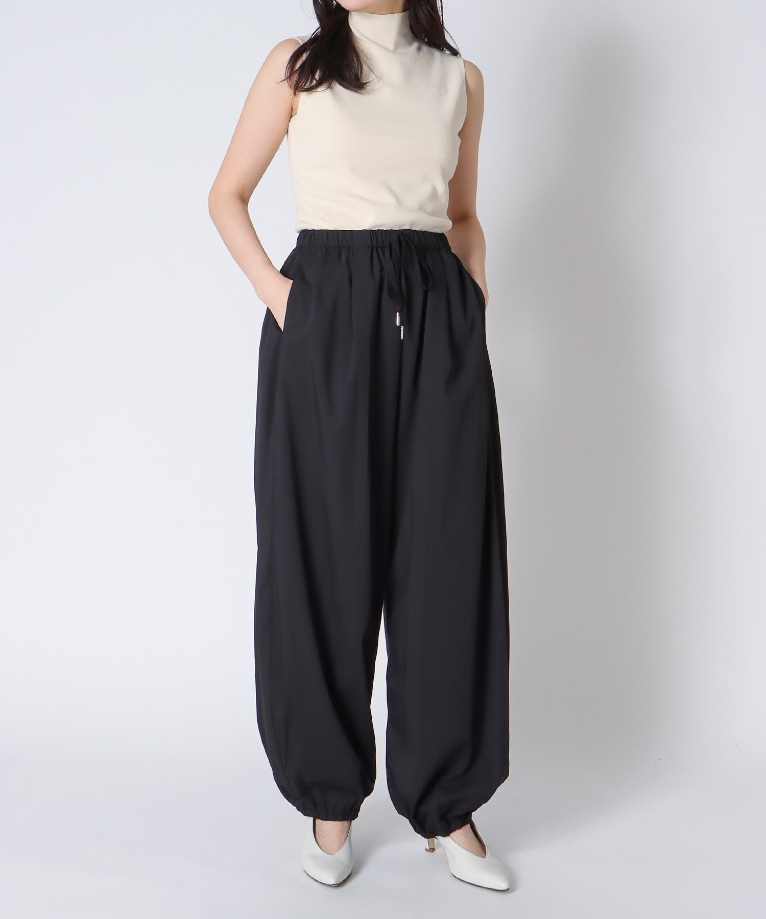 ＜Sugar Rose＞gather parachute pants